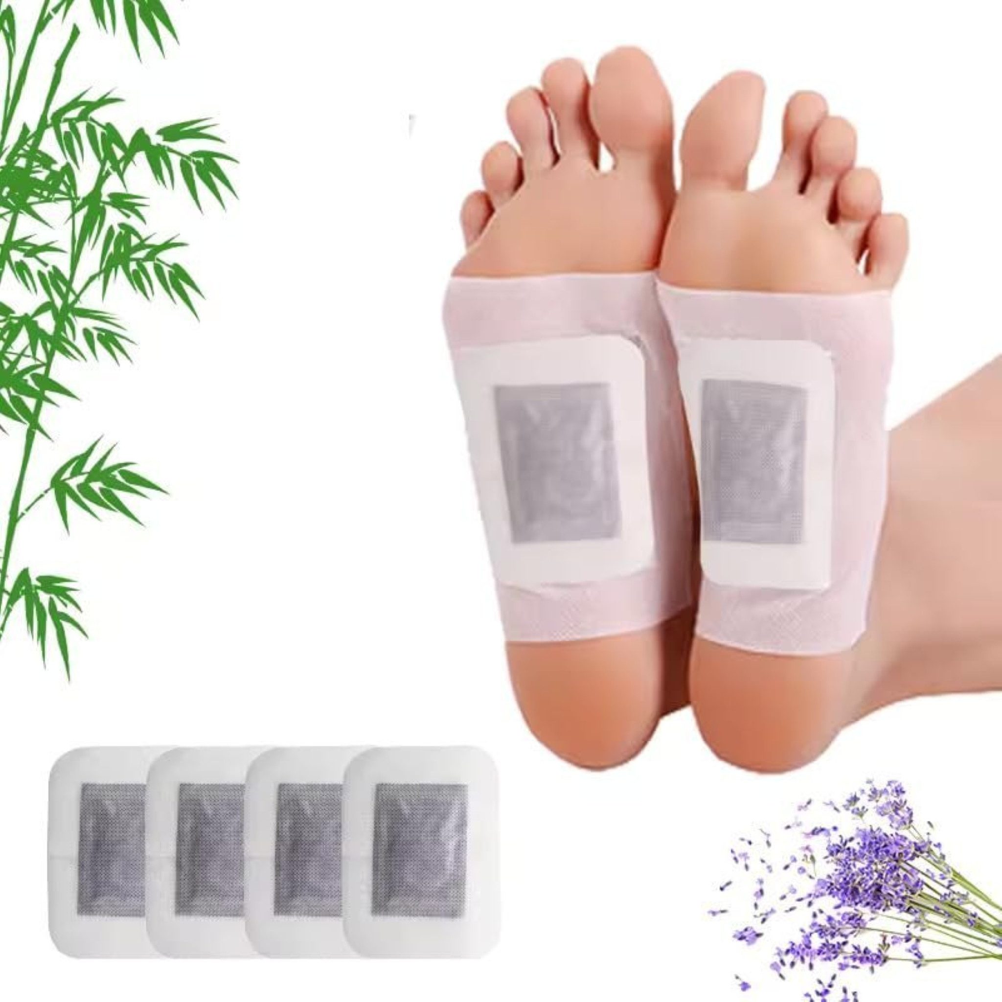 LA CUTE Fußmaske Fußpads mit Bambusessig und Ingwer für Entspannung & Schlaf. Entgiftende Fußpads mit Bambusessig & Ingwer für gesunden Schlaf., 10-tlg., Fußpads mit Ingwer und Bambusessig für Entspannung & Schlaf.