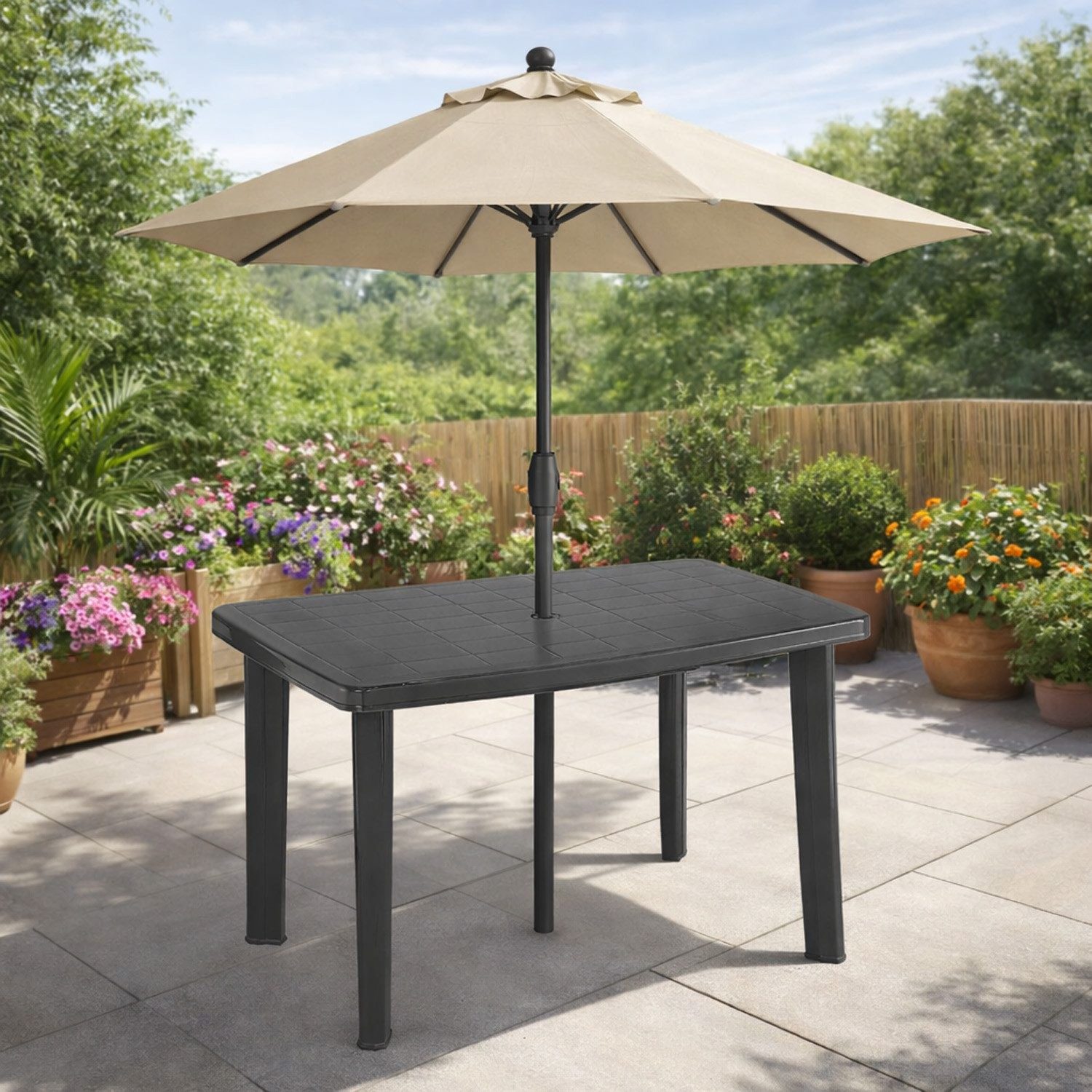 Mojawo Küchentisch Gartentisch Outdoortisch Terrassentisch Outdoor Anthrazit 100x70x72cm