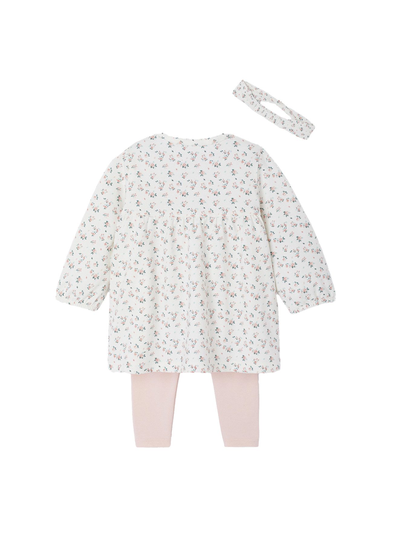 vertbaudet Kleid & Leggings Mädchen Baby Set aus Haarband, Kleid & Leggings