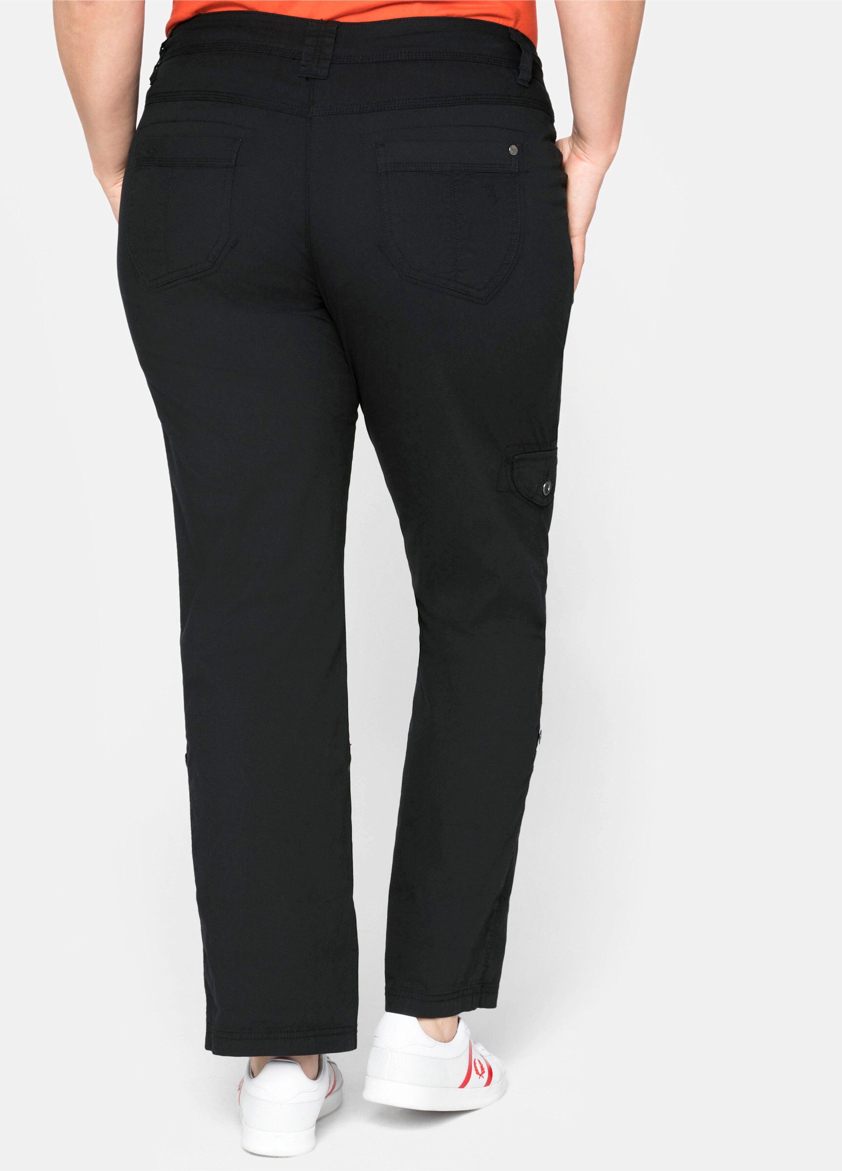 Sheego Jerseyhose Cargohose mit Krempelfunktion