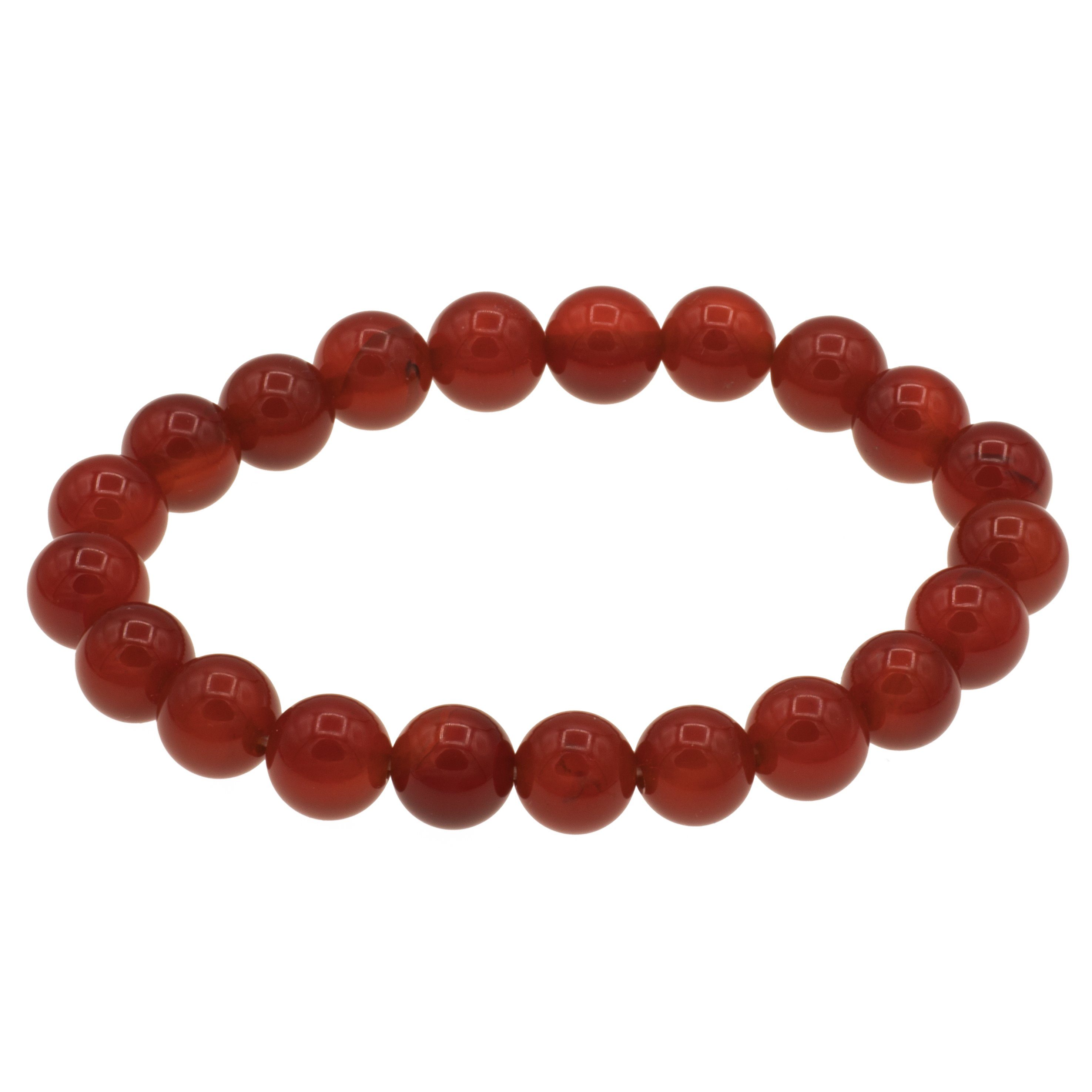 Perlenarmband Armband Karneol Perlen 10 mm elastisch