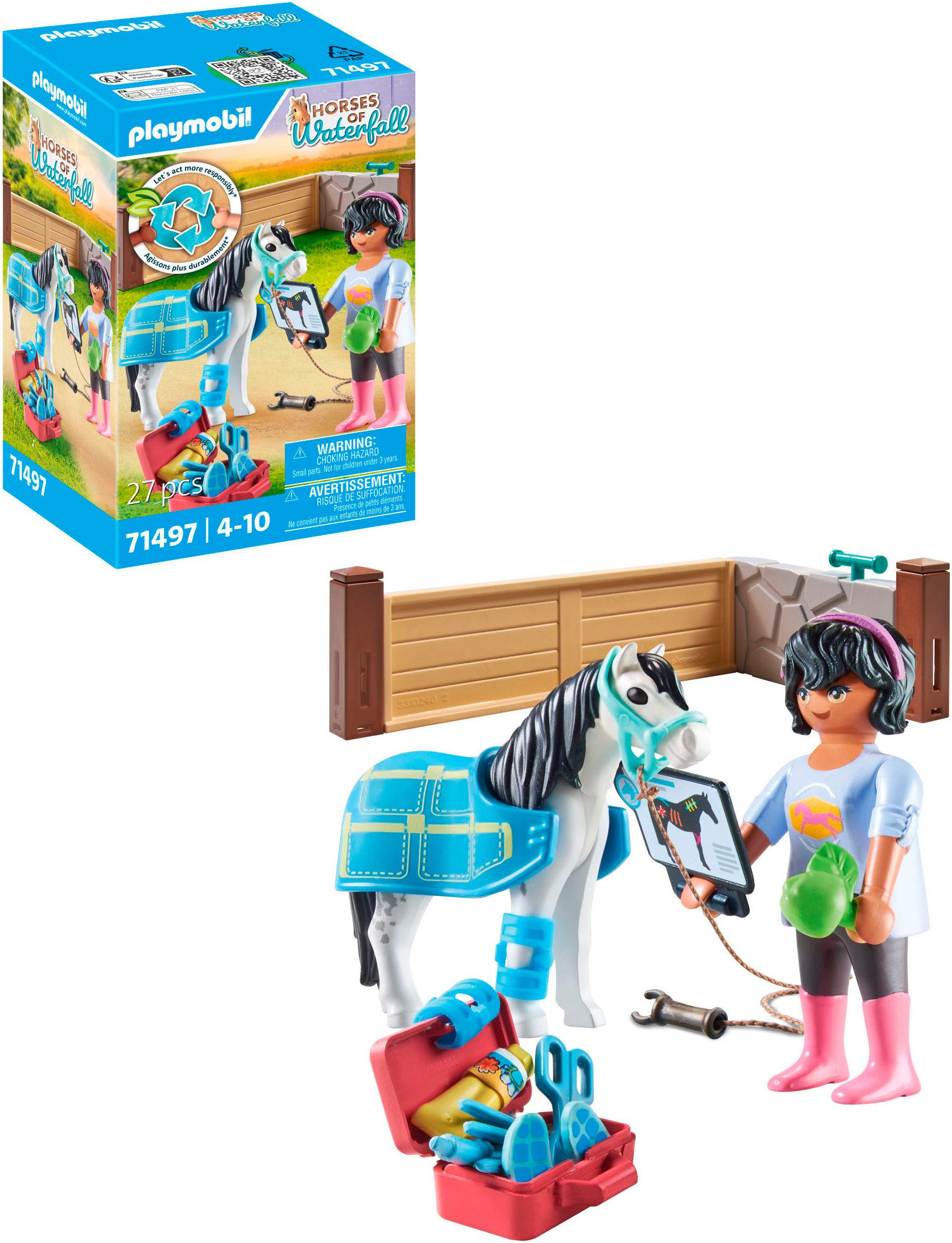 Playmobil® Pferde-Therapeutin (71497), Horses of Waterfall Konstruktions-Spielset, (27 St), Made in Europe