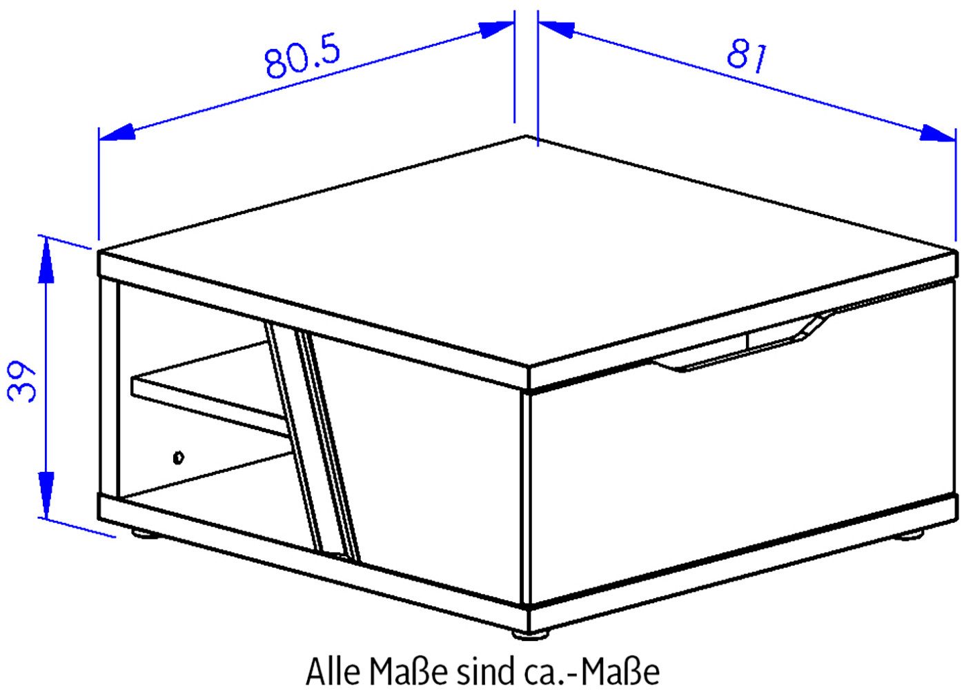 Gami Couchtisch EPURA, Couchtisch 1 Schublade