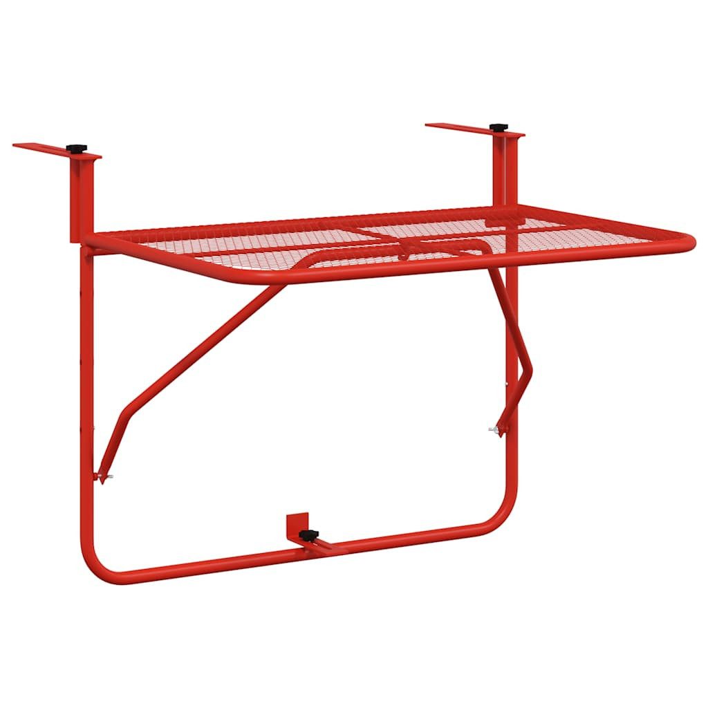 vidaXL Gartentisch Balkontisch Rot 60x40 cm Stahl (1-St)