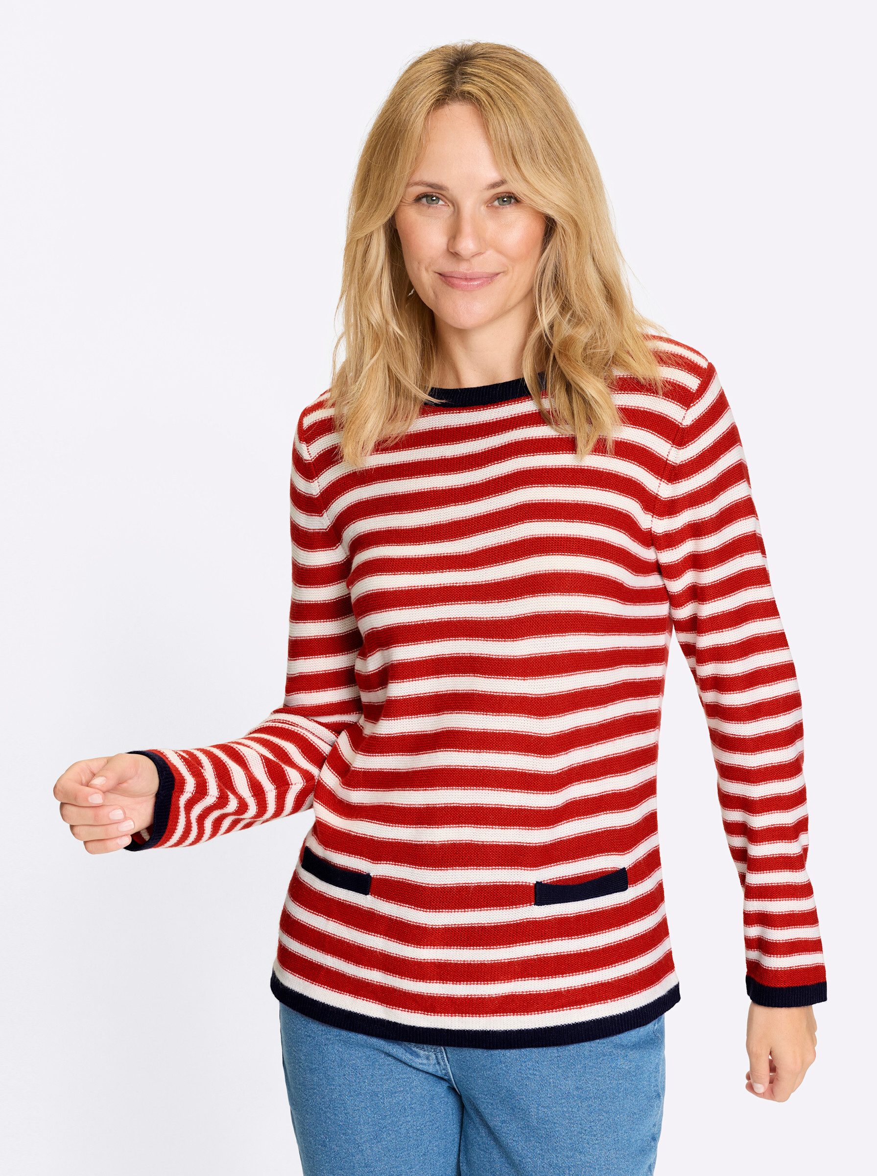 Sieh an! Strickpullover Langarm-Pullover Langarm Links-Strick günstig online kaufen