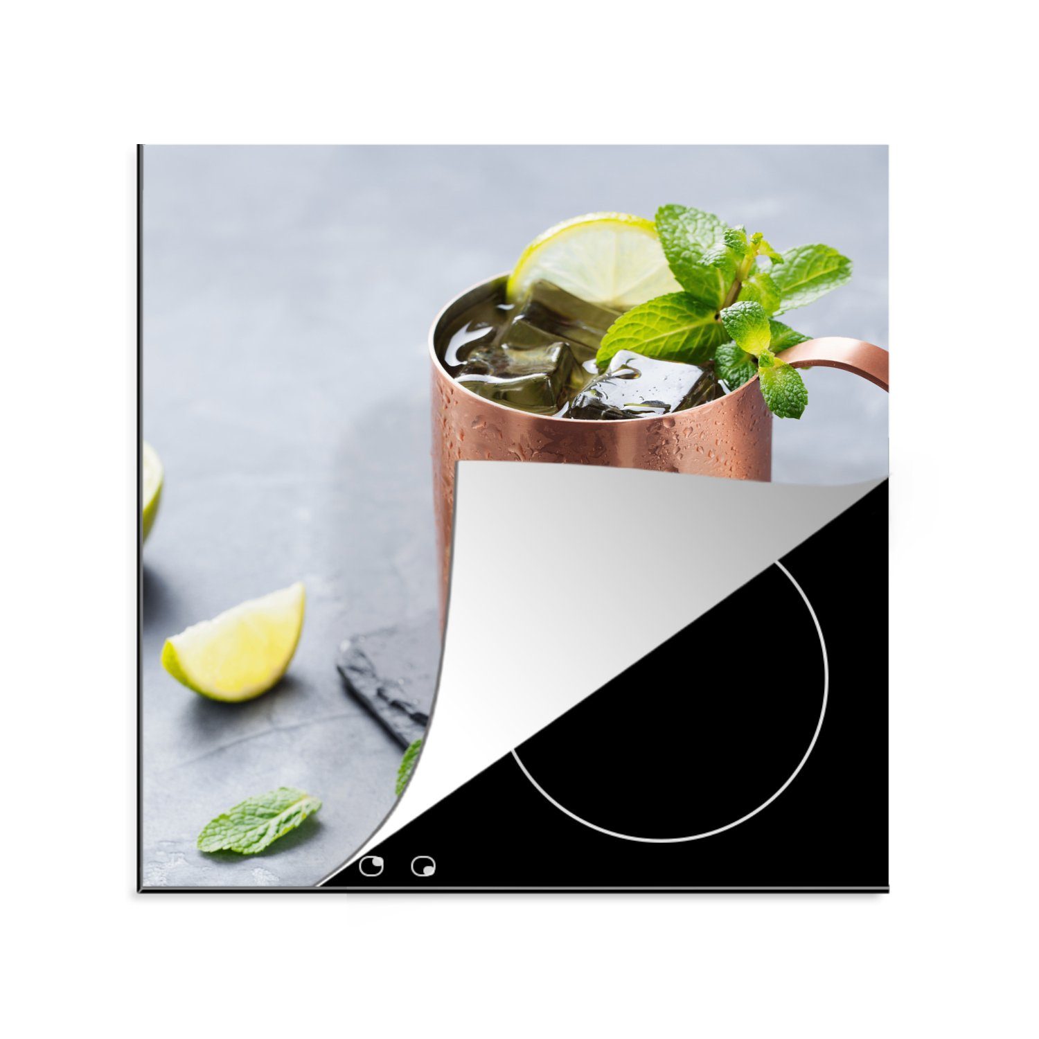 MuchoWow Herdblende-/Abdeckplatte Induktionsschutz - Getränk - Cocktail - Obst, Vinyl, (1 tlg), 78x78 cm, Ceranfeldabdeckung, Arbeitsplatte für küche