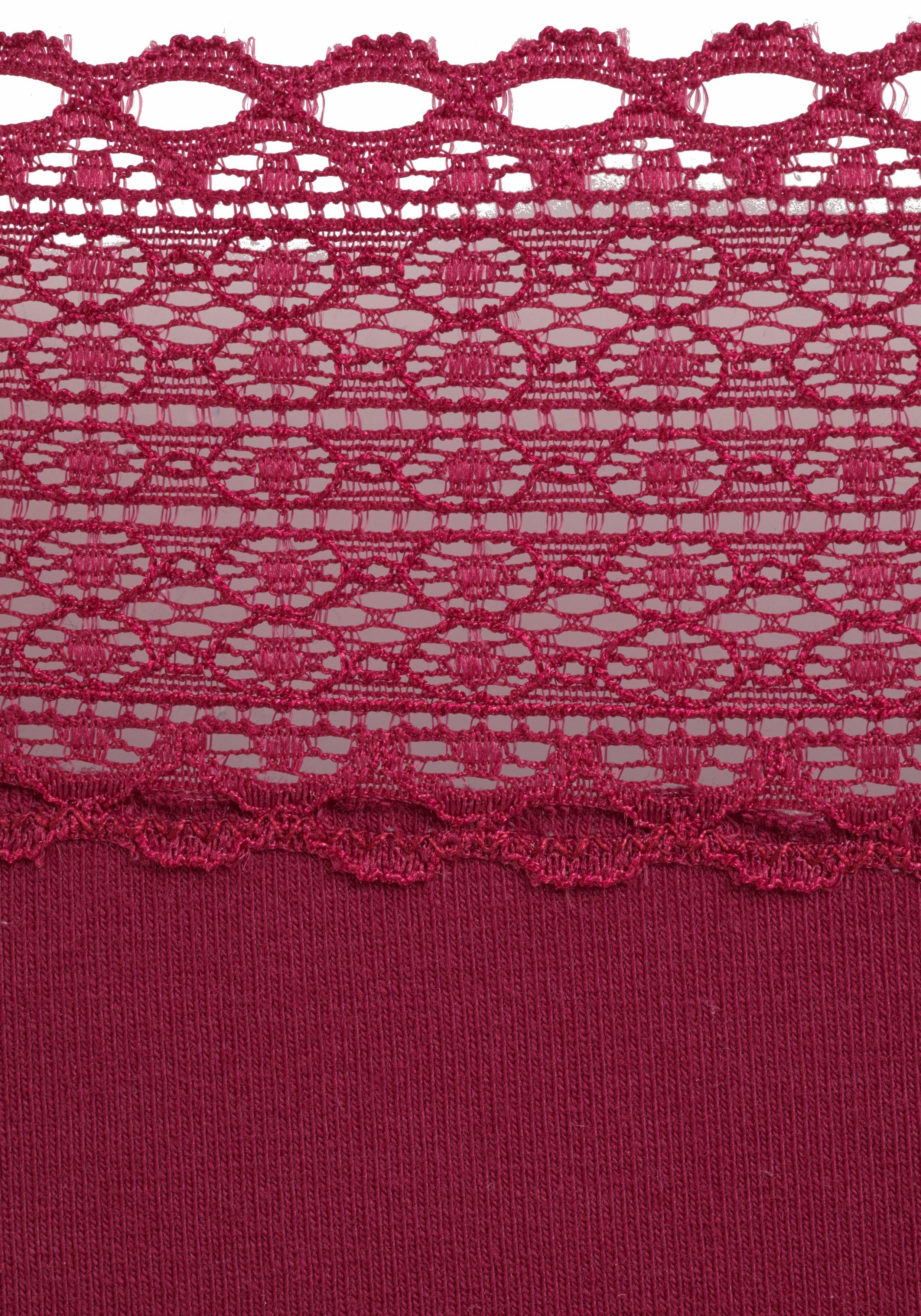 rot, elastischer (Packung, Panty schwarz, grafischer 3-St) Spitze mit aus Baumwoll-Qualität weiß s.Oliver