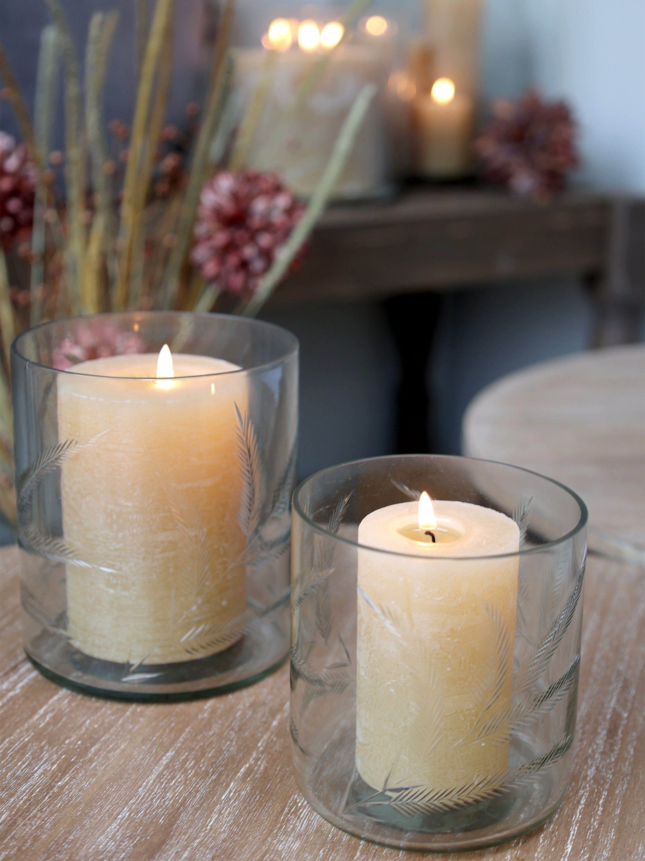 Chic Antique Dekovase Chic Antique Windlicht mit Schliff Glas