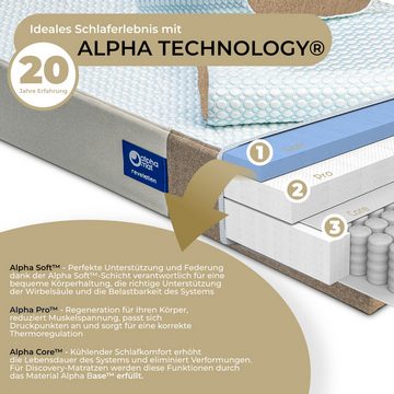 Taschenfederkernmatratze Alpha Mat Revelation Matratze mit Kühlender Stoff Alpha Cool, alpha mat, 20 cm hoch, Schlafmatratze Universeller Härtegrad, OEKO-TEX, Alpha Technology