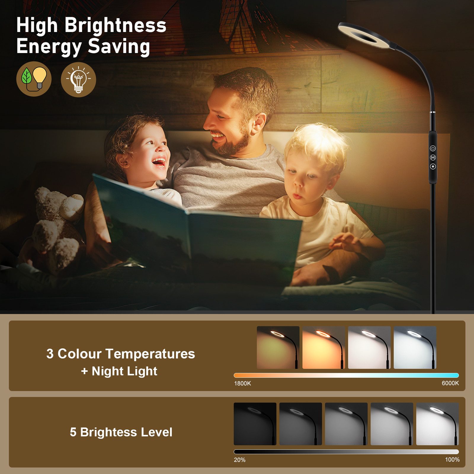 Oraymin LED Stehlampe Dimmbar, 1800-6000K Stehlampe günstig online kaufen