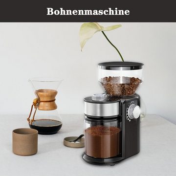 DOPWii Kaffeemühle Elektrische Kaffeemühle, 18 Mahlmodi für Büros,Restaurants,Musikbars