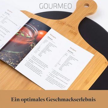 GOURMEO Backblech Pizza Backstein Set für Ofen und Grill, Pizza Stein Set für Backofen und Grill