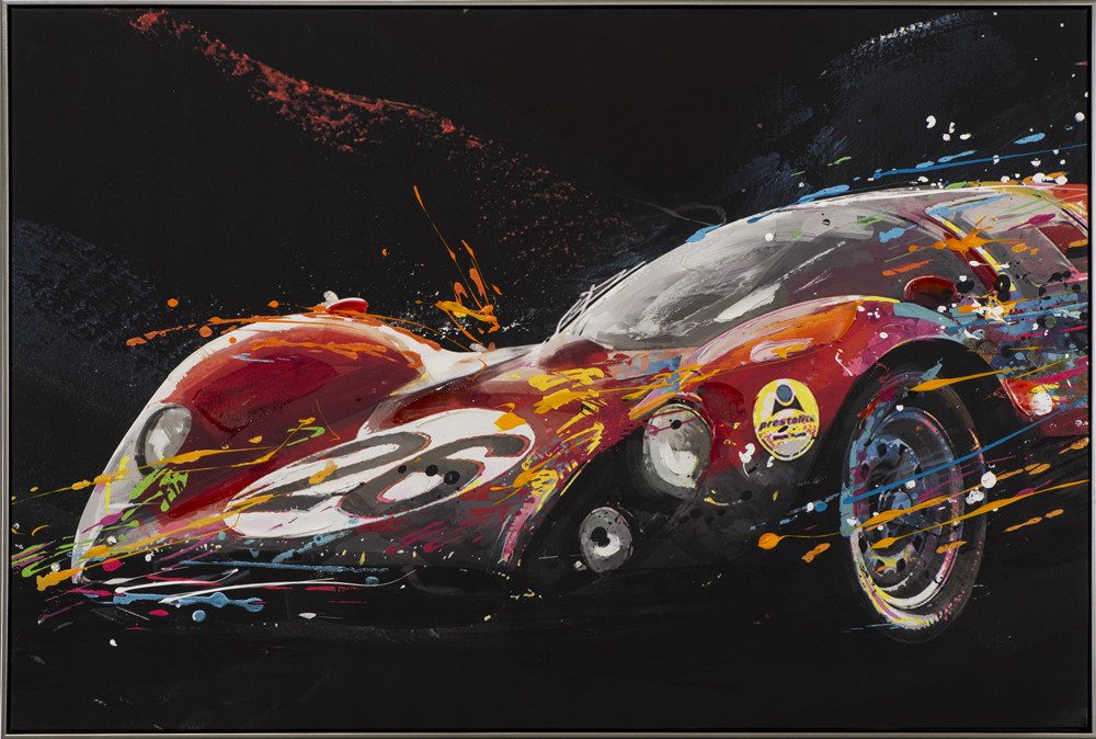 ArtUniverse Gemälde Leinwandbild Rennwagen 82,5 x 122,5 cm, Abstrakt