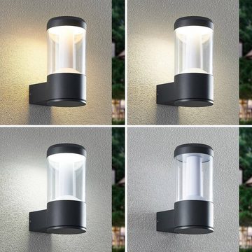 Arcchio LED Außen-Wandleuchte Dakari, dimmbar, LED-Leuchtmittel fest verbaut, Farbwechsel warmweiß / tageslicht, Modern, Aluminium, Kunststoff, dunkelgrau, 1 flammig, inkl.