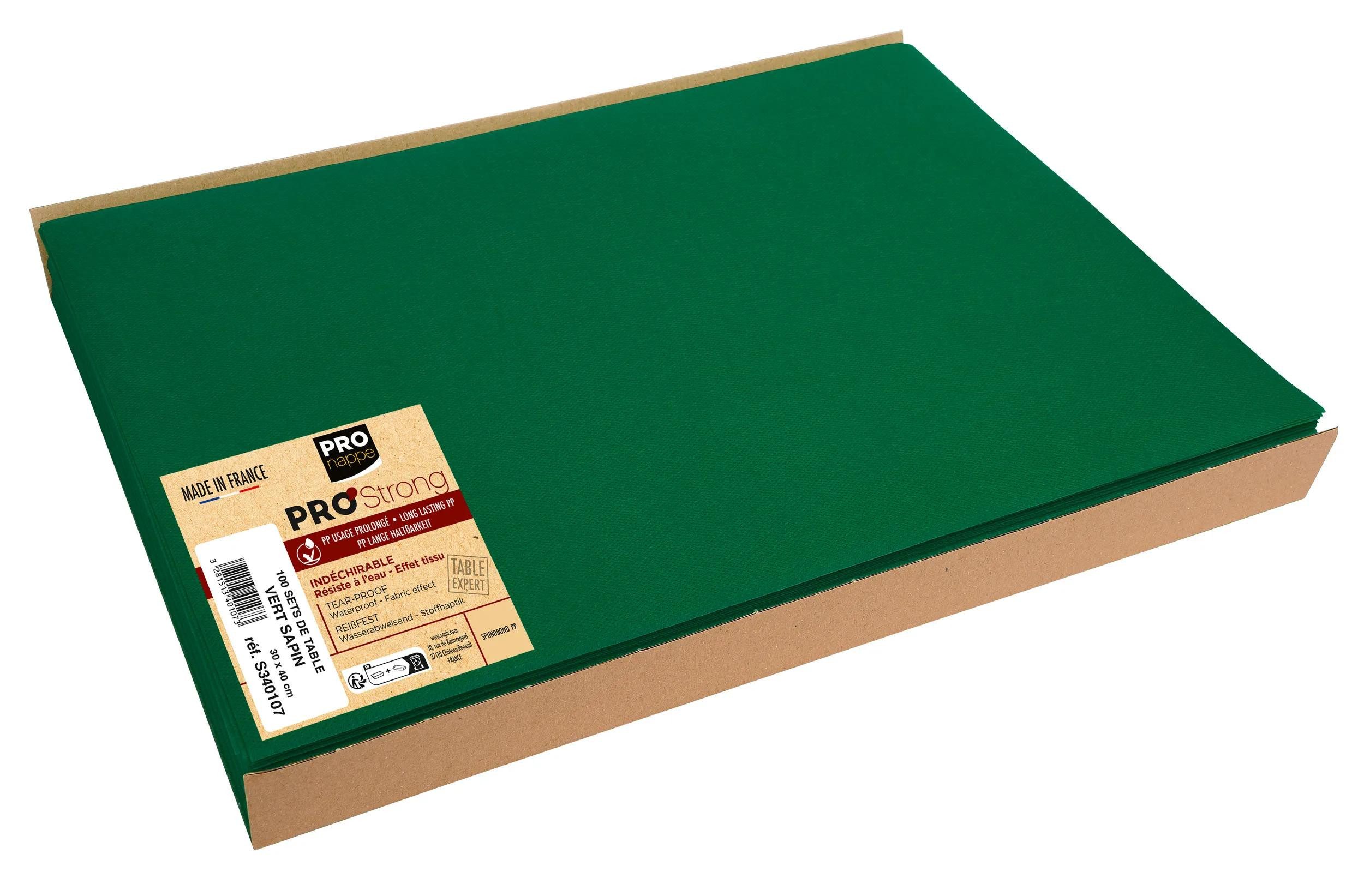 PROnappe Tischband 5x 100 Tischsets, Spunbond, einfarbig 30x40cm Tannengrün S340107I, Sets spunbond