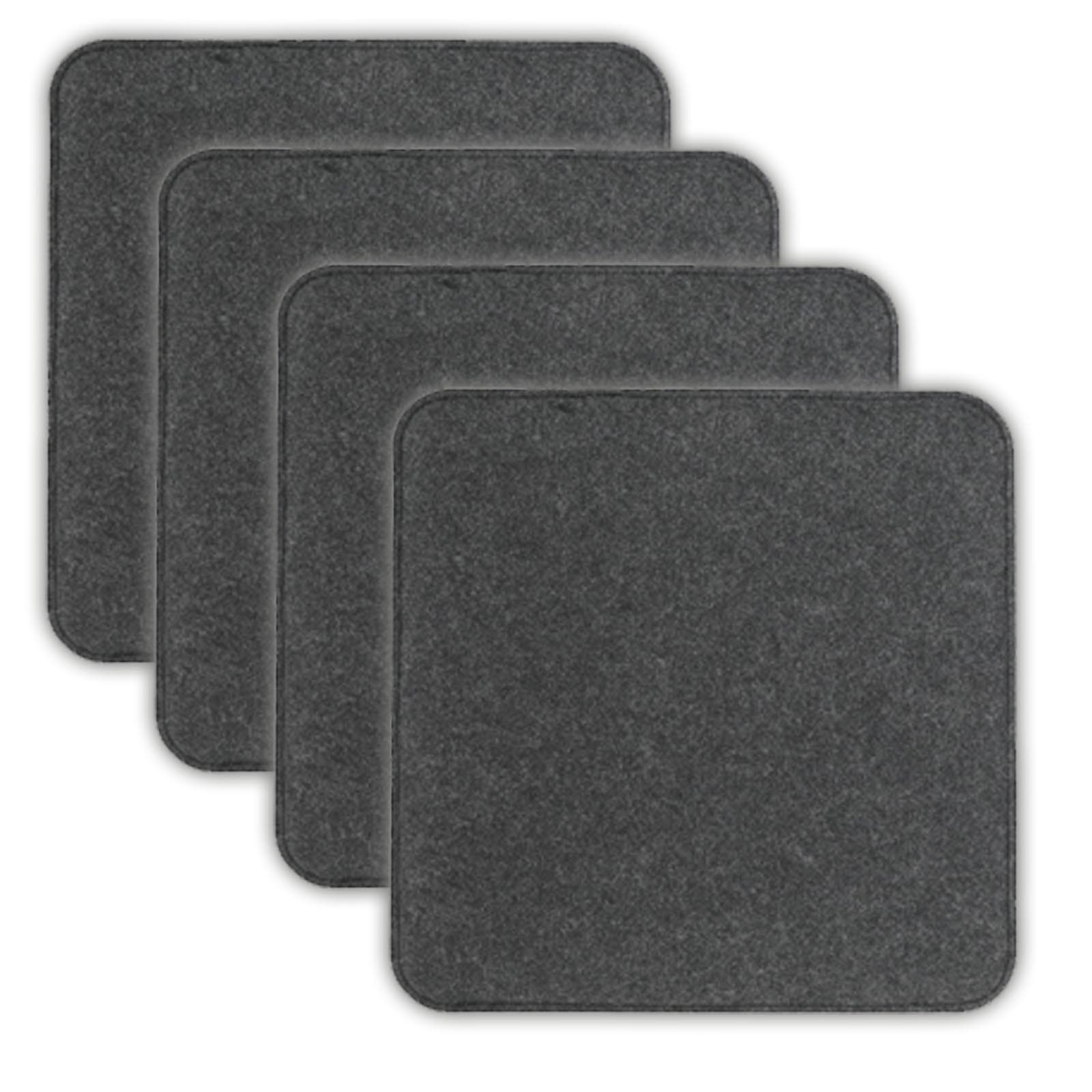 VOSSBACH Sitzkissen Stuhlkissen Set Sitzauflage Filzkissen, Filz Eckig 35 x 35 cm mit Antirutschnoppen