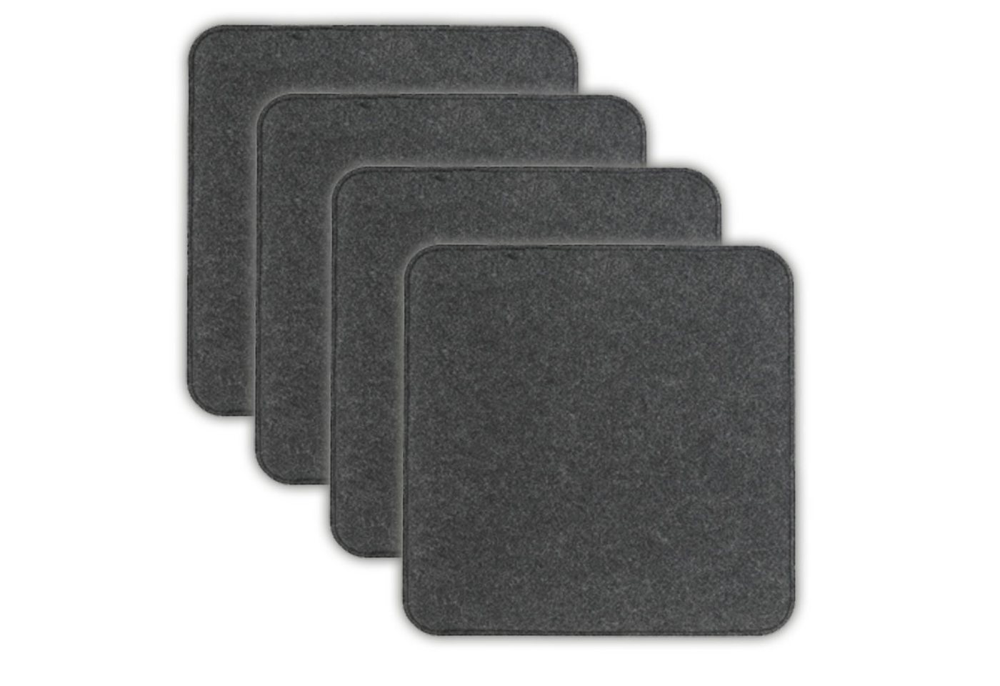 VOSSBACH Sitzkissen Stuhlkissen Set Sitzauflage Filzkissen, Filz Eckig 35 x 35 cm mit Antirutschnoppen