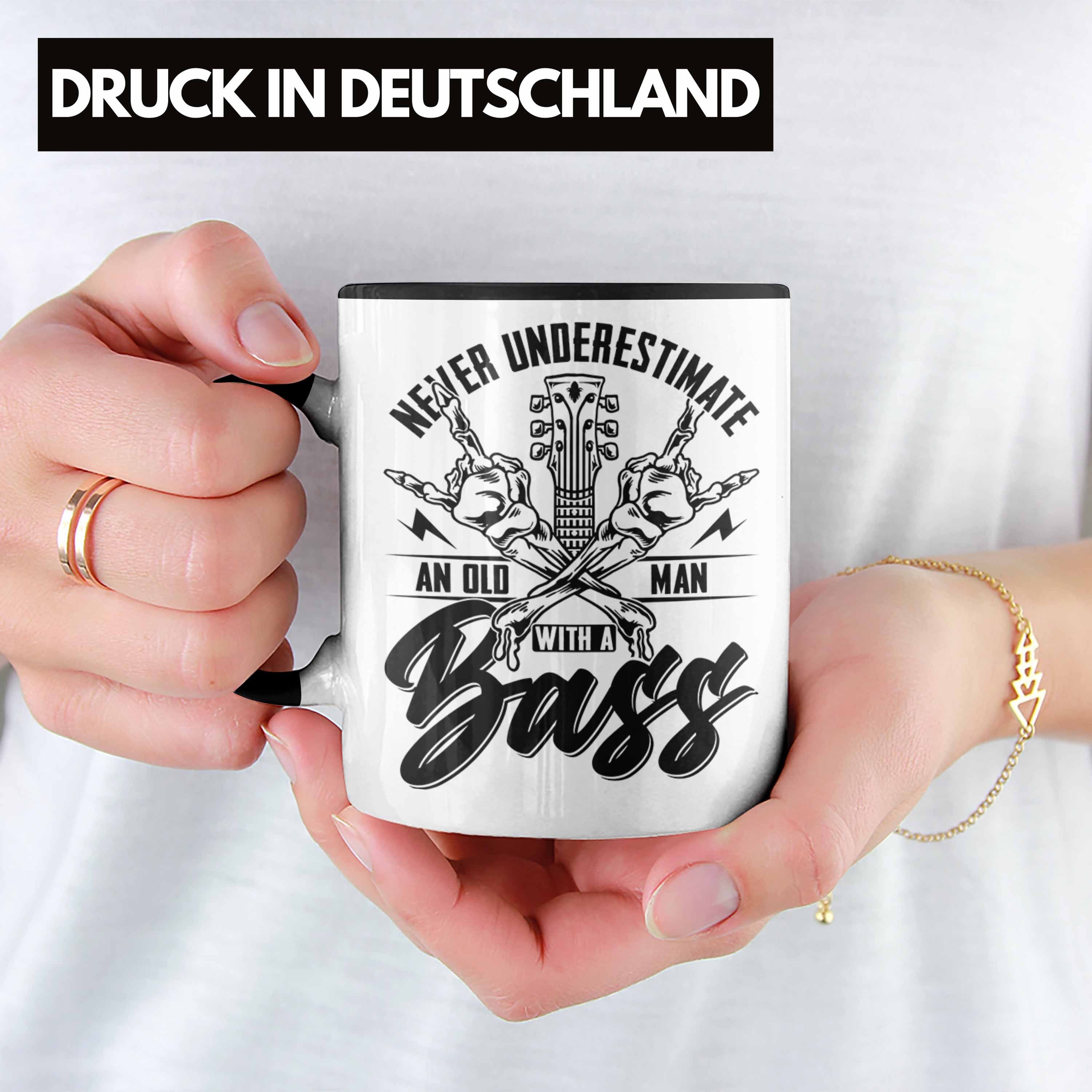 Bassist Tasse U Geschenk Geschenkidee Tasse Never Kaffee-Becher Trendation Schwarz Bass-Spieler