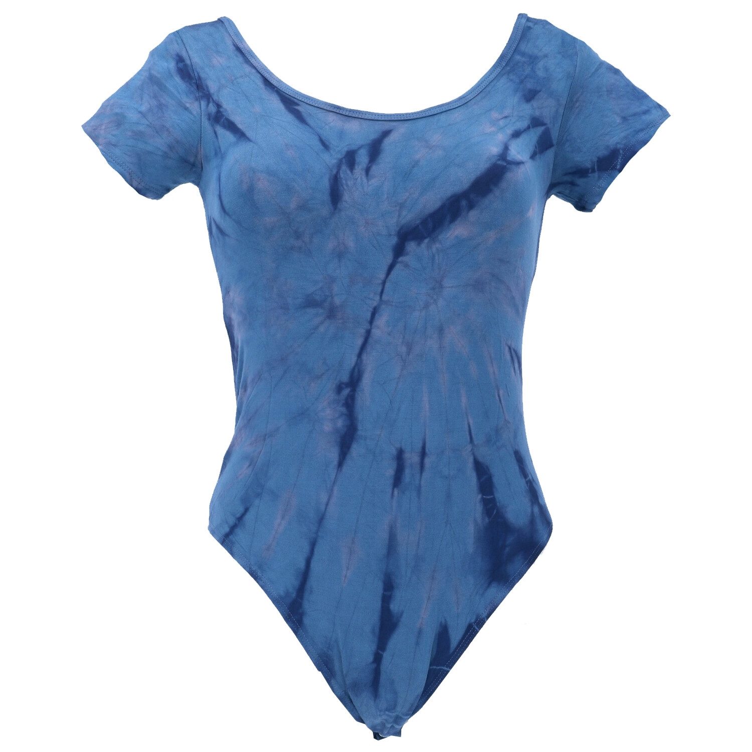 Guru-Shop T-Shirt Batik Boddy, Unikat Top - blau Festival, Ethno Style, Hippie, alternative Bekleidung