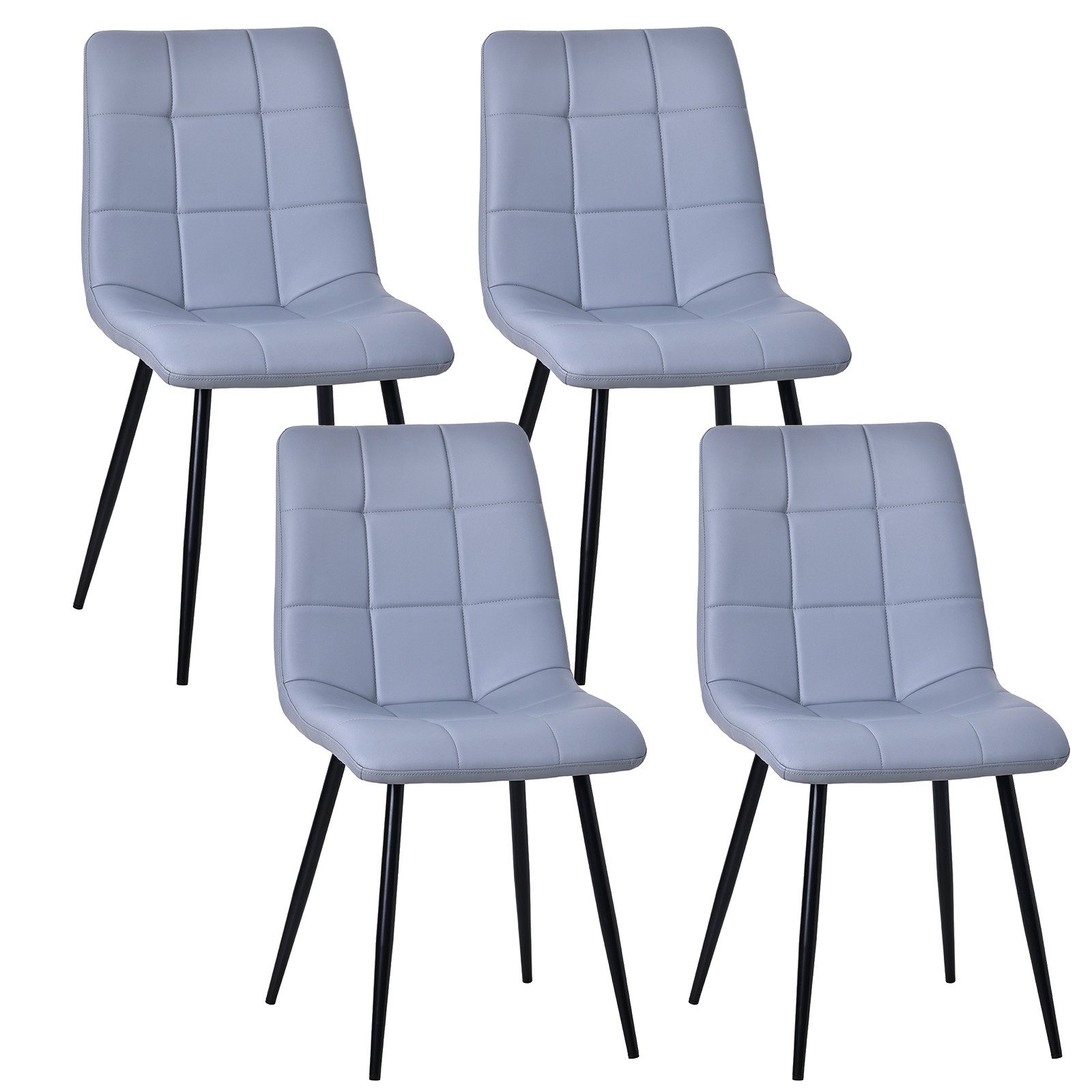 HOMAVO Esszimmerstuhl YZ6 STUHL-SET 4 Stick in Kunstleder und Stoff-gepolstert, modern (4er-Set), Modernes Design, EN12520 geprüft, für Esszimmer/Arbeitszimmer geeignet