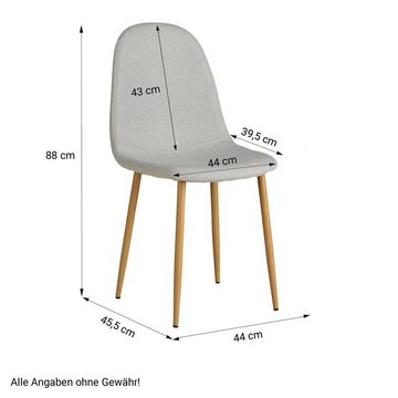 Homestyle4u Essgruppe Esstisch mit 2 Stühlen 80x80 cm Weiß Polsterstuhl, (Komplett-Set, 3-tlg)