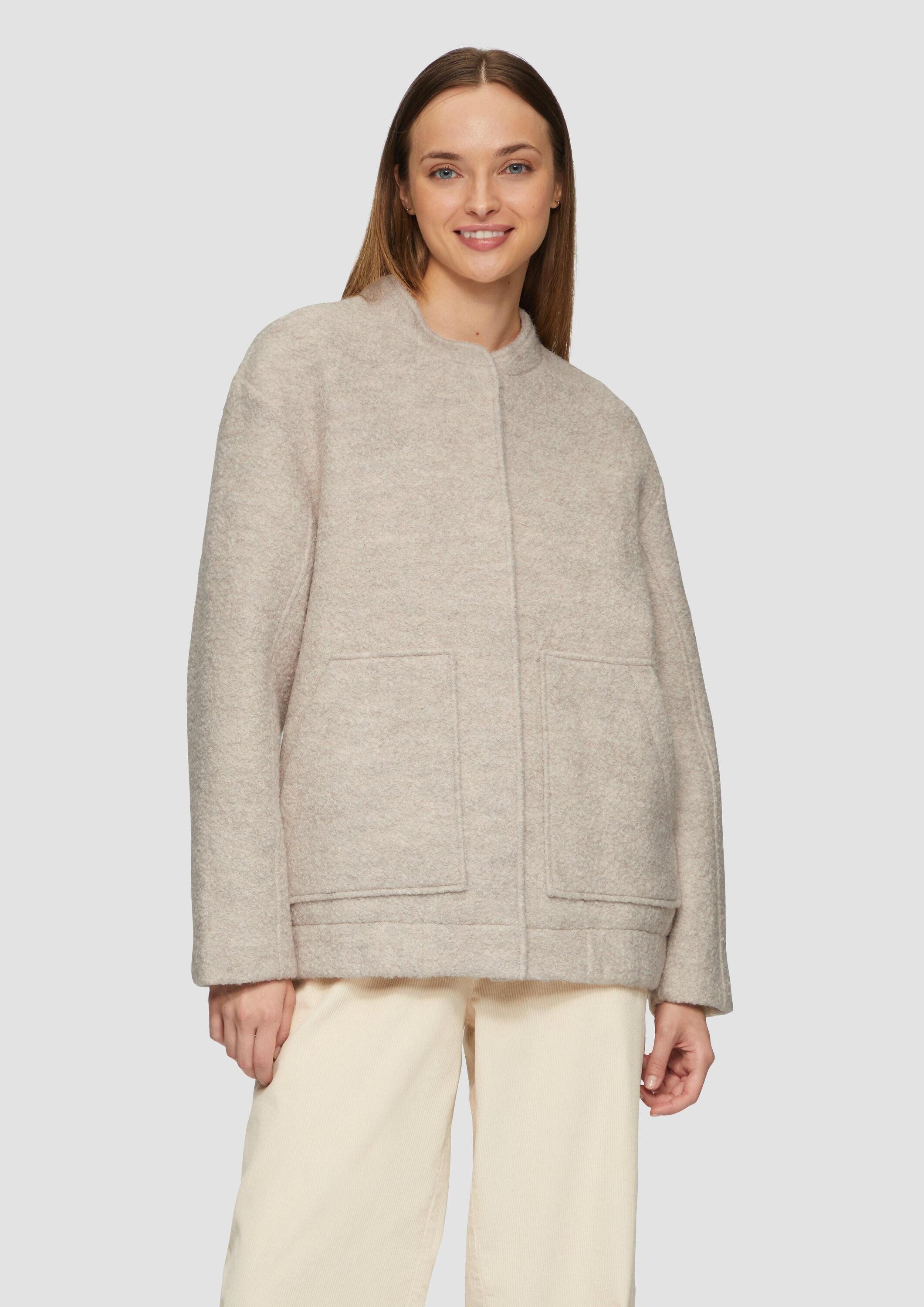 s.Oliver Funktionsjacke Outdoor-Jacke Bouclé-Bomberjacke aus Wollmix günstig online kaufen