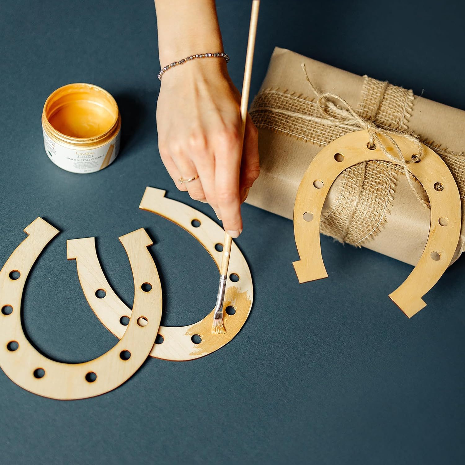 Creative Deco Dekohänger 10x Hufeisen Holz Basteln Anhänger aus Sperrholz 1 günstig online kaufen