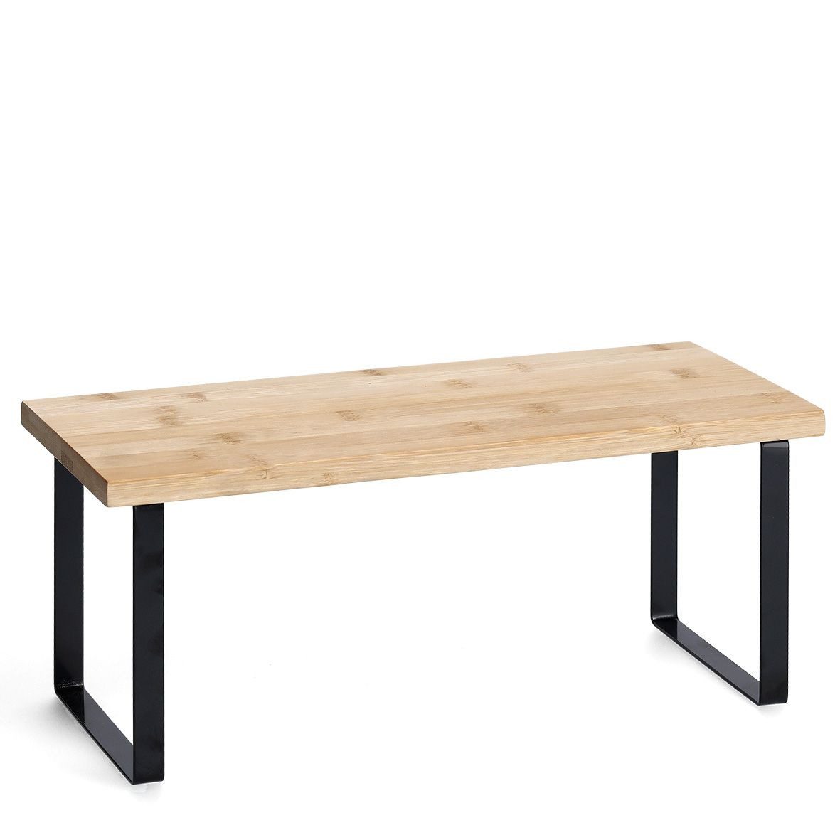 Basera® Regal Regal aus Bambus und schwarzem Metallgestell, 1-tlg., stapelb günstig online kaufen