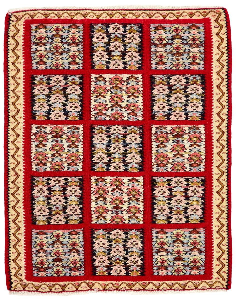 Orientteppich Kelim Senneh 79x96 Handgeknüpfter Perserteppich, rechteckig, mm Nain Trading, Höhe: 4 / Orientteppich