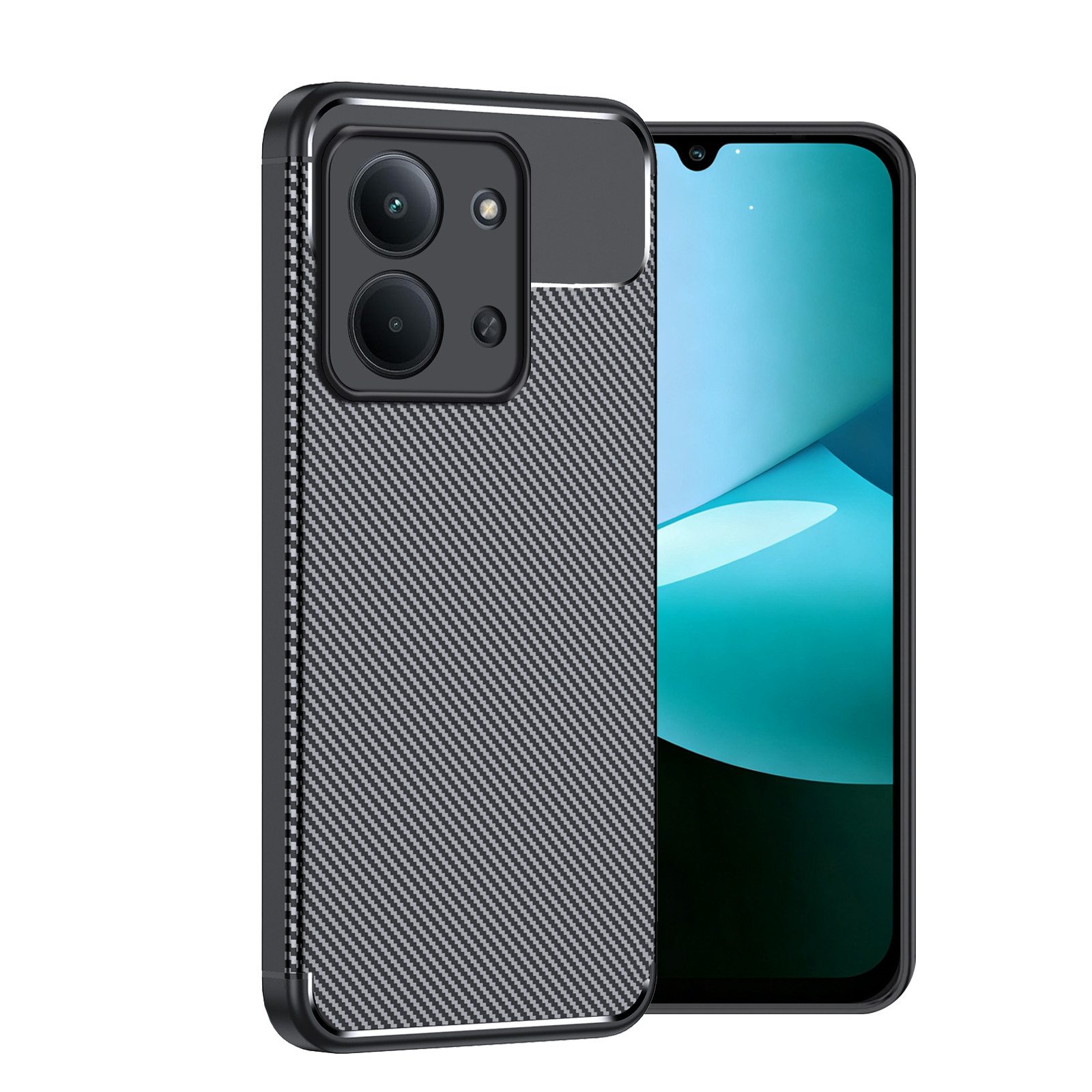 betterfon Handyhülle Hülle für Xiaomi Redmi 15C Handyhülle Silikon Case Bumper Back Cover, Carbon-Look – stoßfestes Case mit Air-Cushion & Metall-Optik