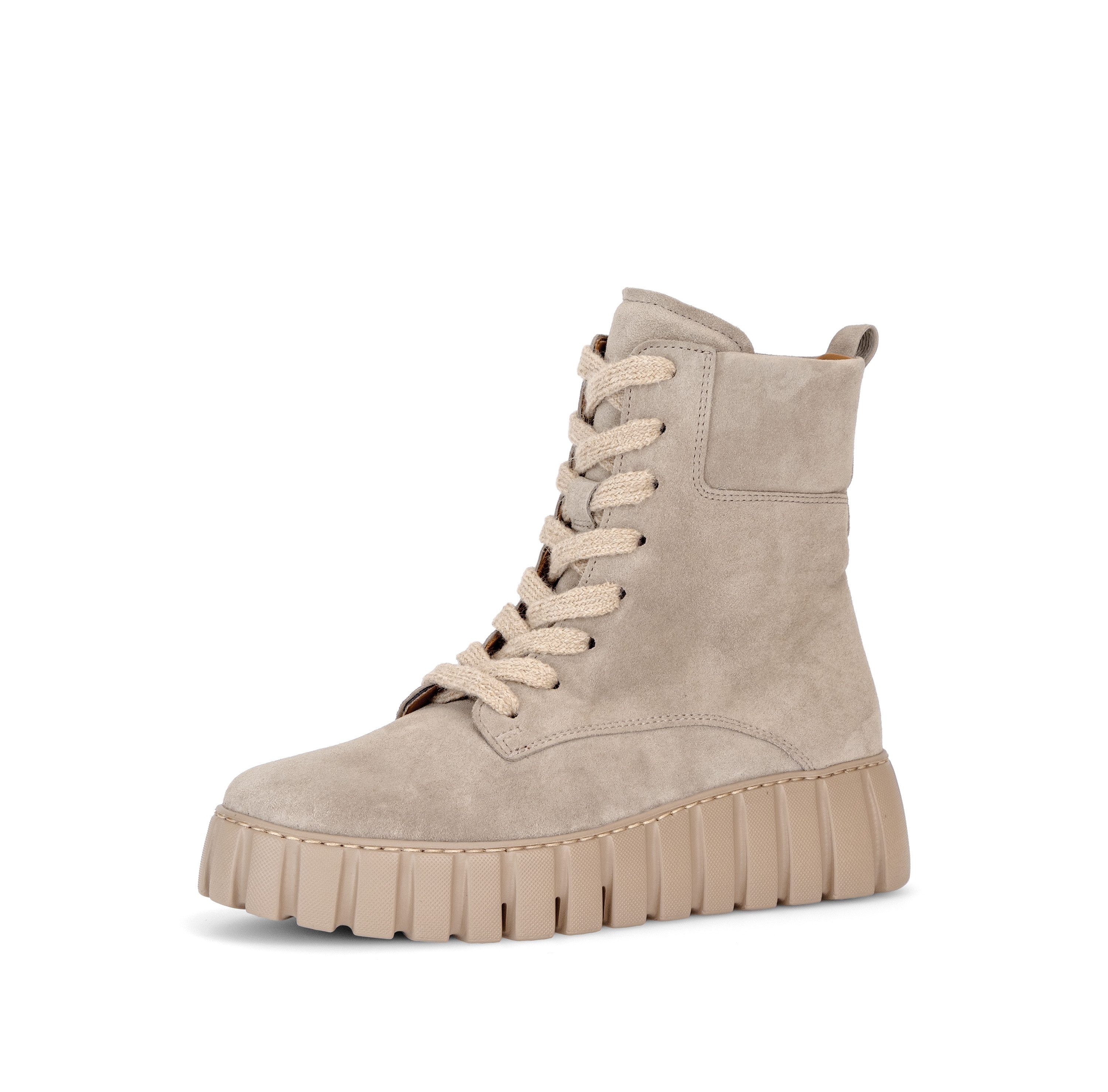 Gabor Schnürboots Plateau, Herbstboots mit gepolstertem Schaftrand, G-Weite
