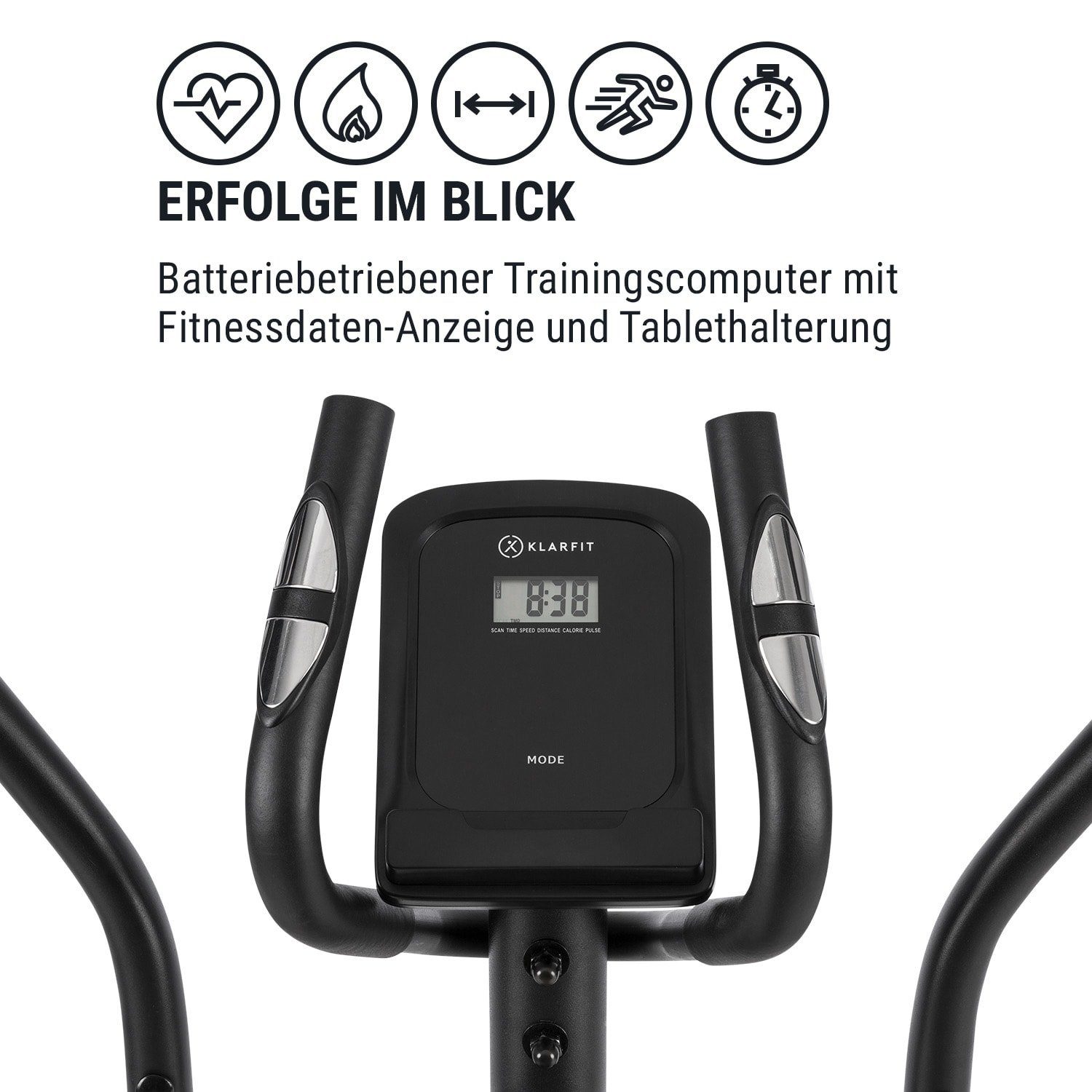 (Tablet-Halterung ;pullsmesser;Trainingscomputer LCD-Display) KLARFIT Tauon mit Heimtrainer