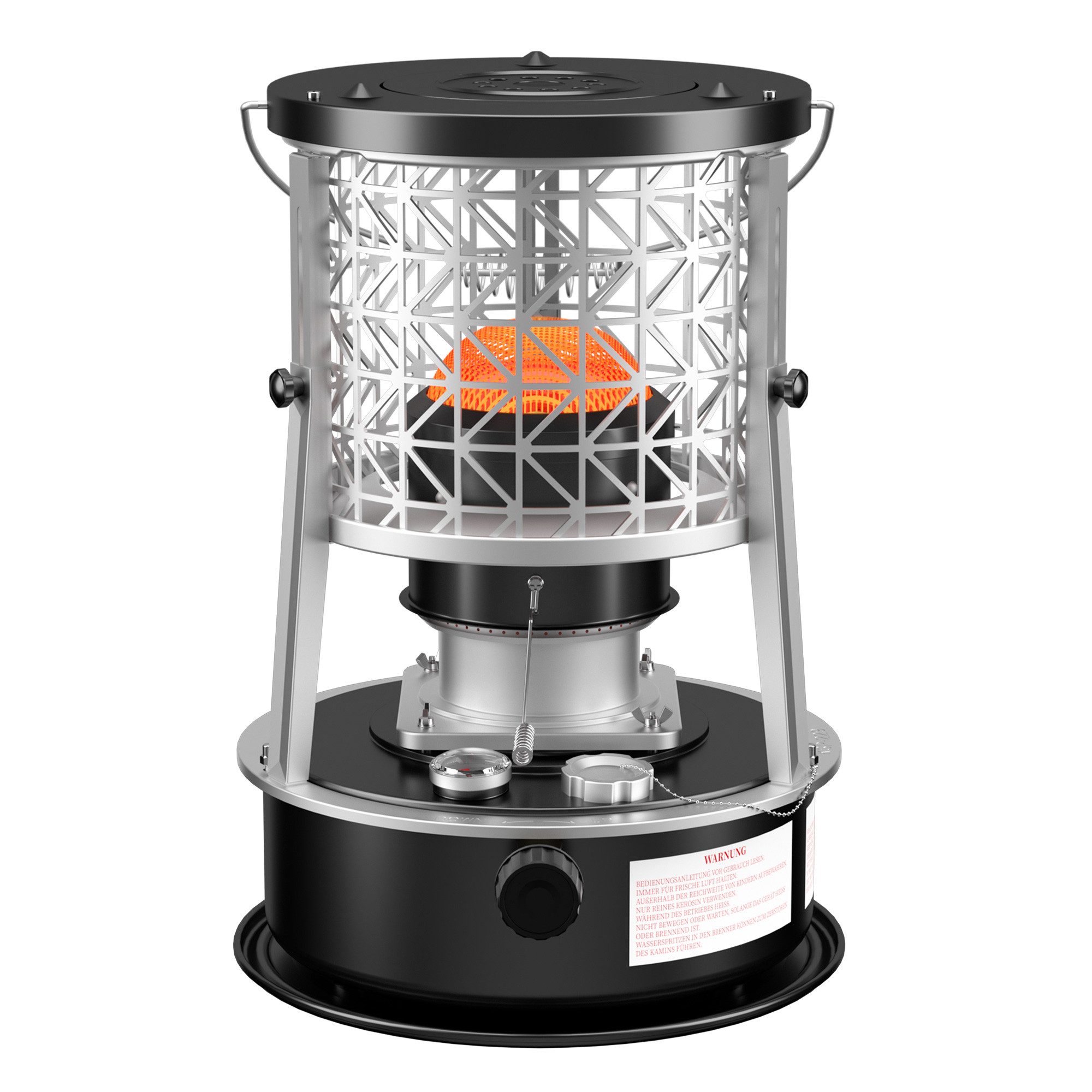 GLIESE Petroleumheizung Brennstoffbetriebener Raumheizkörper R95, Tragbar Petroleumofen, 2600 W, Bioethanol-Heizofen mit 5 L Tank, 35.310 BTU/h Petroleumofen