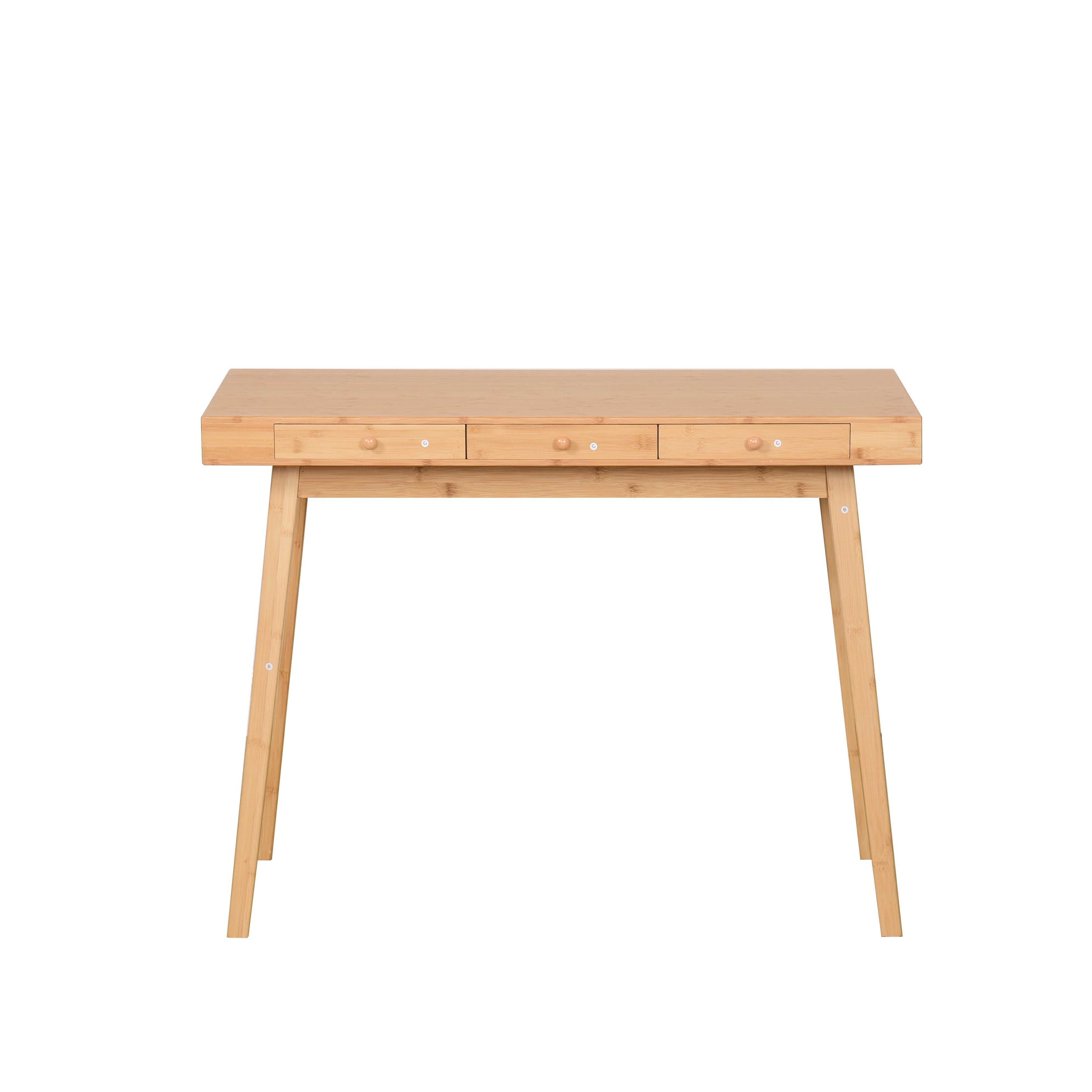 AD.CON Schreibtisch Schreibtisch mit 3 Schubladen aus Bambus Arbeitstisch f günstig online kaufen