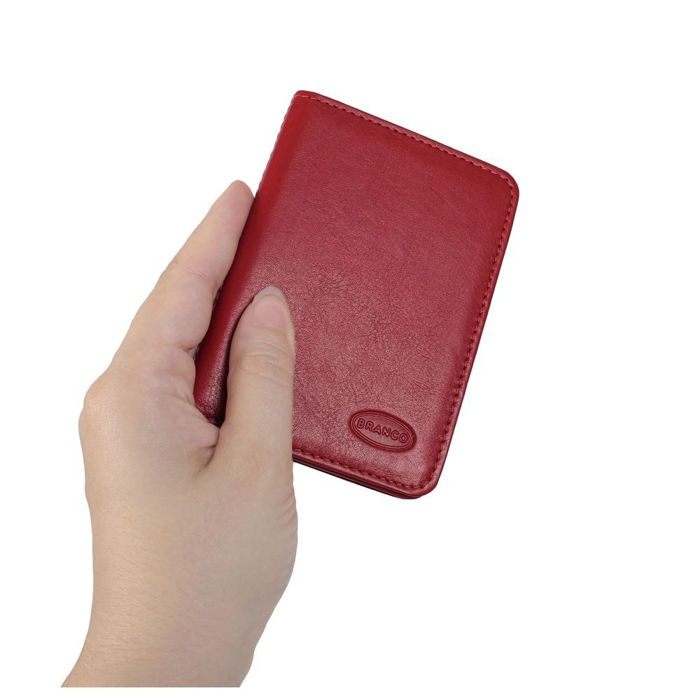 BRANCO Kartenetui A7 Ausweishülle / Kreditkartenetui aus Leder, Rot, Branco br-302