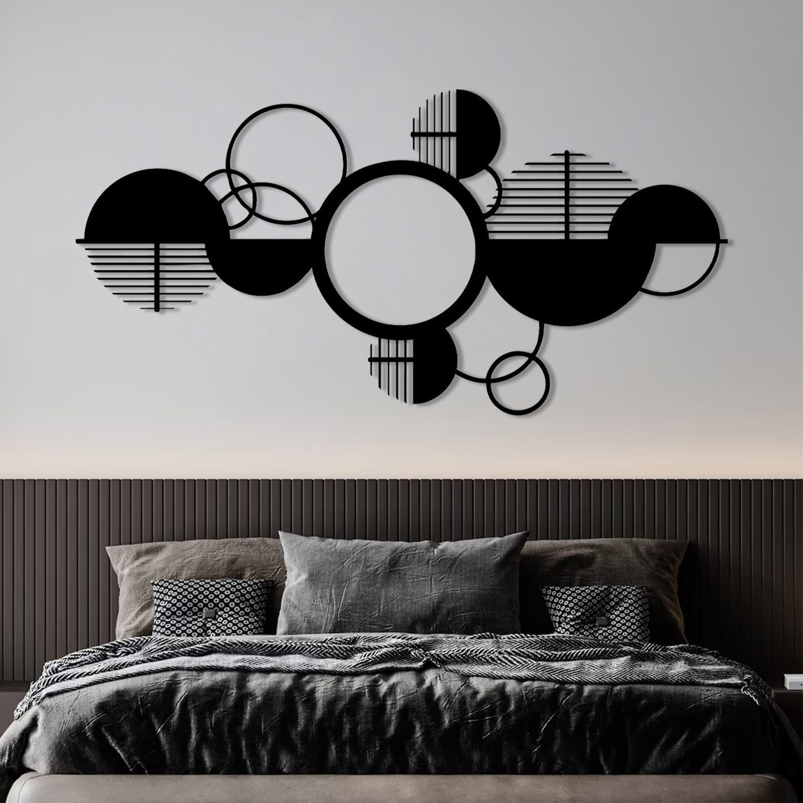 Jumpeak Wanddekoobjekt Metall Kunstwanddekoration Geometrische Deko,Wasserfest Beschichtung, Moderne Wandkunst für Zuhause,Perfektes Geschenk für Einrichtungsfans