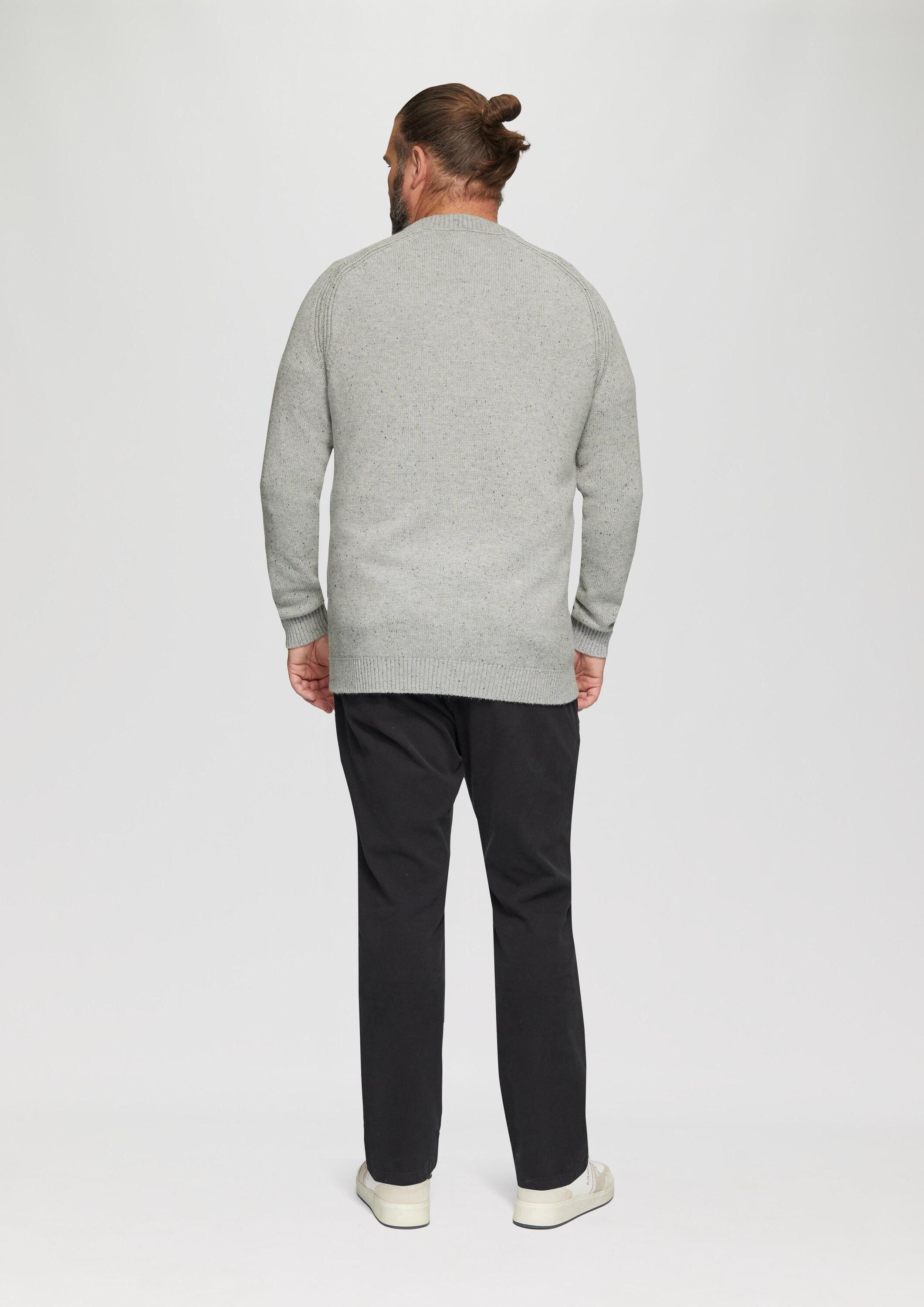 s.Oliver Longpullover Strickpullover Crew-Neck-Pullover mit Farbeffekt