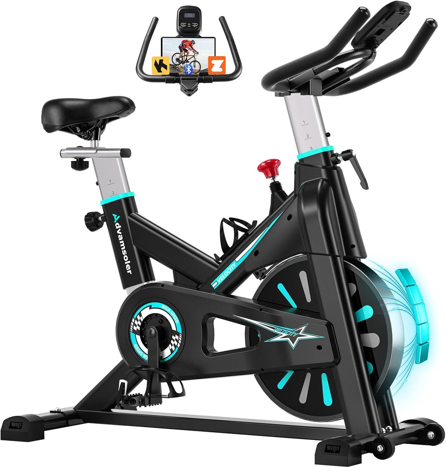 Advamsoler Heimtrainer Fahrrad, Ultra-Leiser Heimtrainer mit Magnetwiderstand, Indoor Hometrainer Bike für Cardio-Training zu Hause