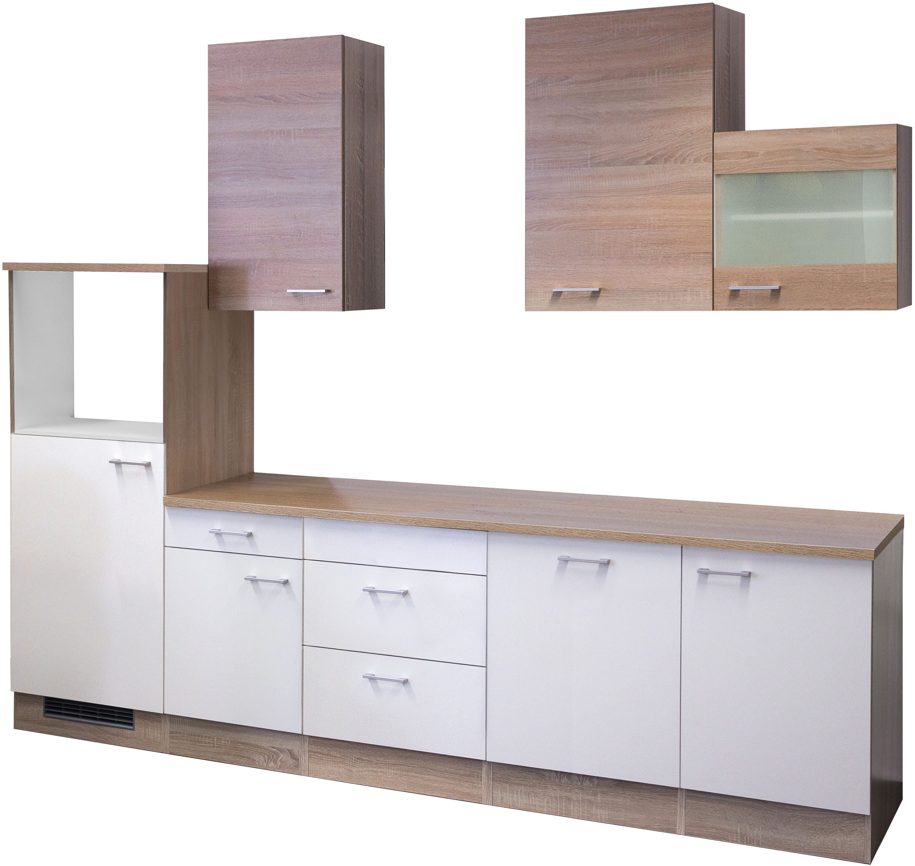 Flex-Well Küchenzeile Samoa, wahlweise mit E-Geräten, Gesamtbreite 280 cm