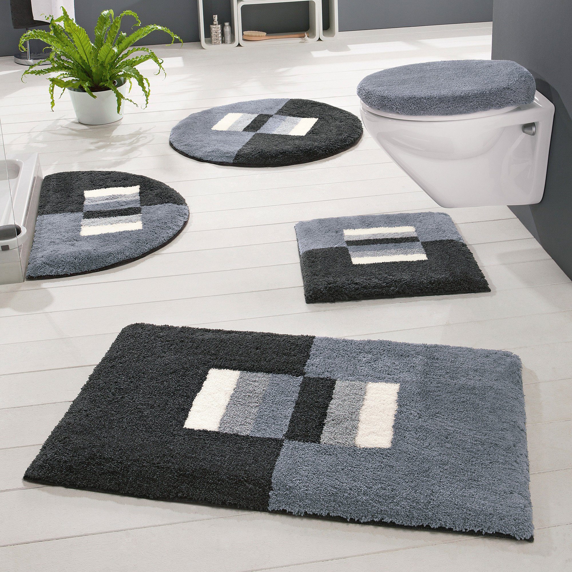 Erwin Müller Badematte Badematte "Korfu", Höhe 20 mm, eckig, Streifen