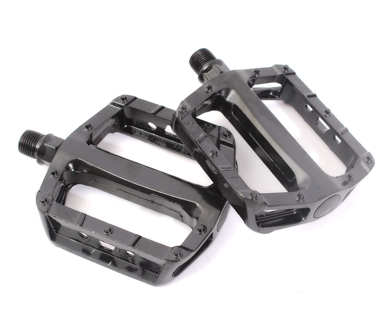 KHEbikes Plattformpedale KHE PRISM BMX Pedale 9/16" Alu schwarz flach 440 g (Geeignet für 3-teilige Kurbeln)