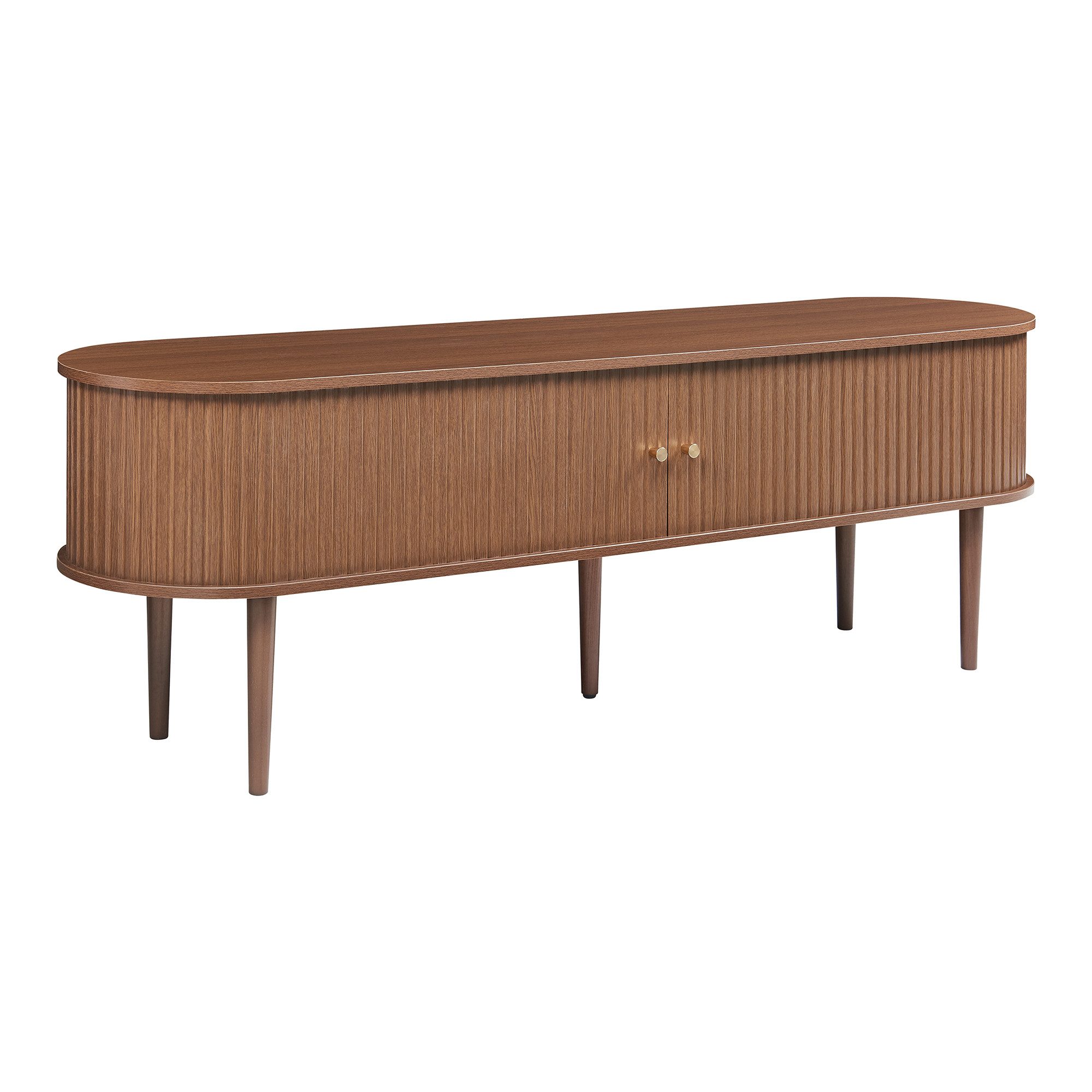 en.casa TV-Schrank »Mapia« mit 2 Schiebetüren 166 x 40 x 55 cm Walnussoptik günstig online kaufen