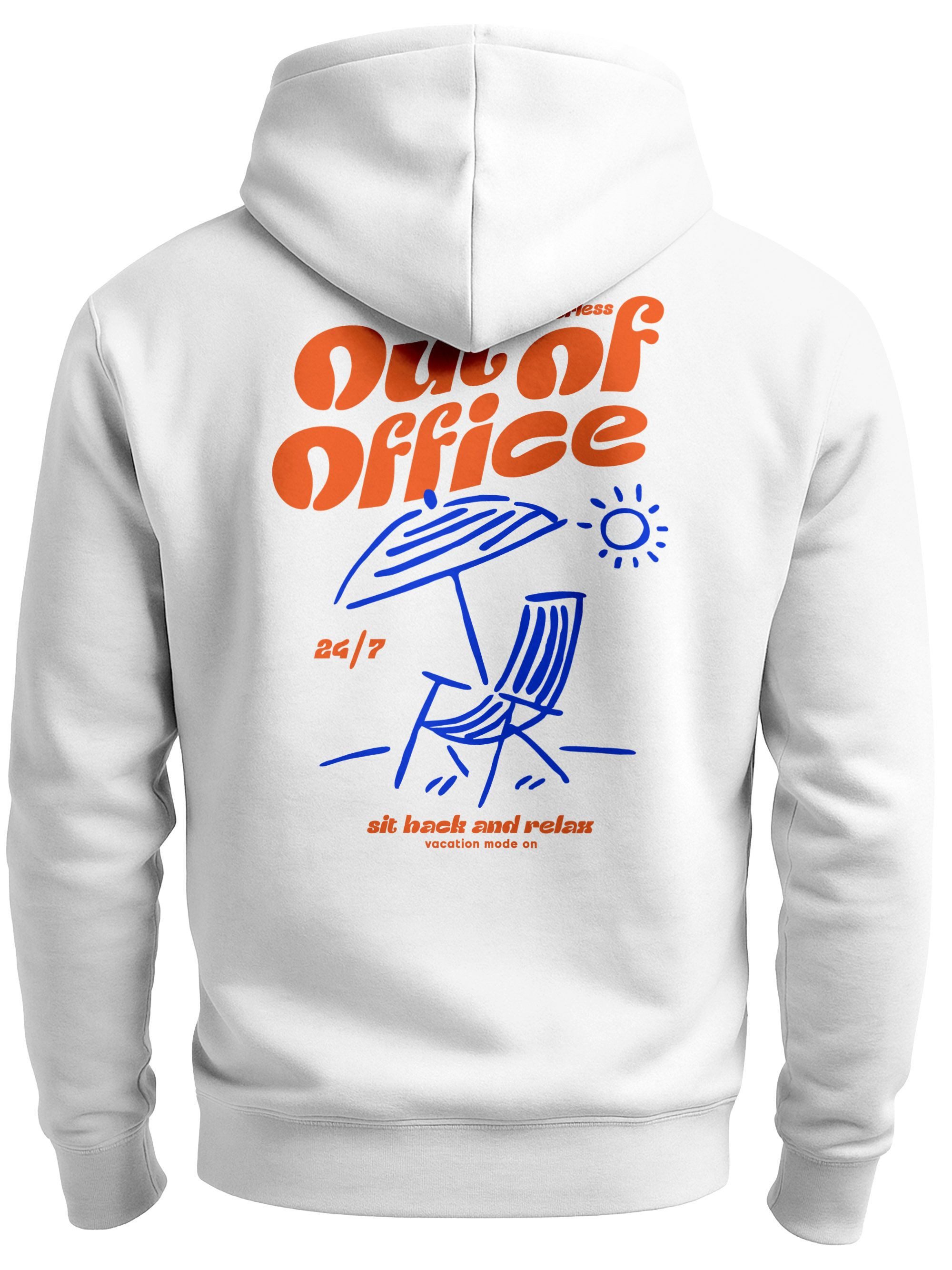 Sweatjacke Herren Sweatjacke Backprint Out of Office Zipjacke Zip-Hoodie Männer