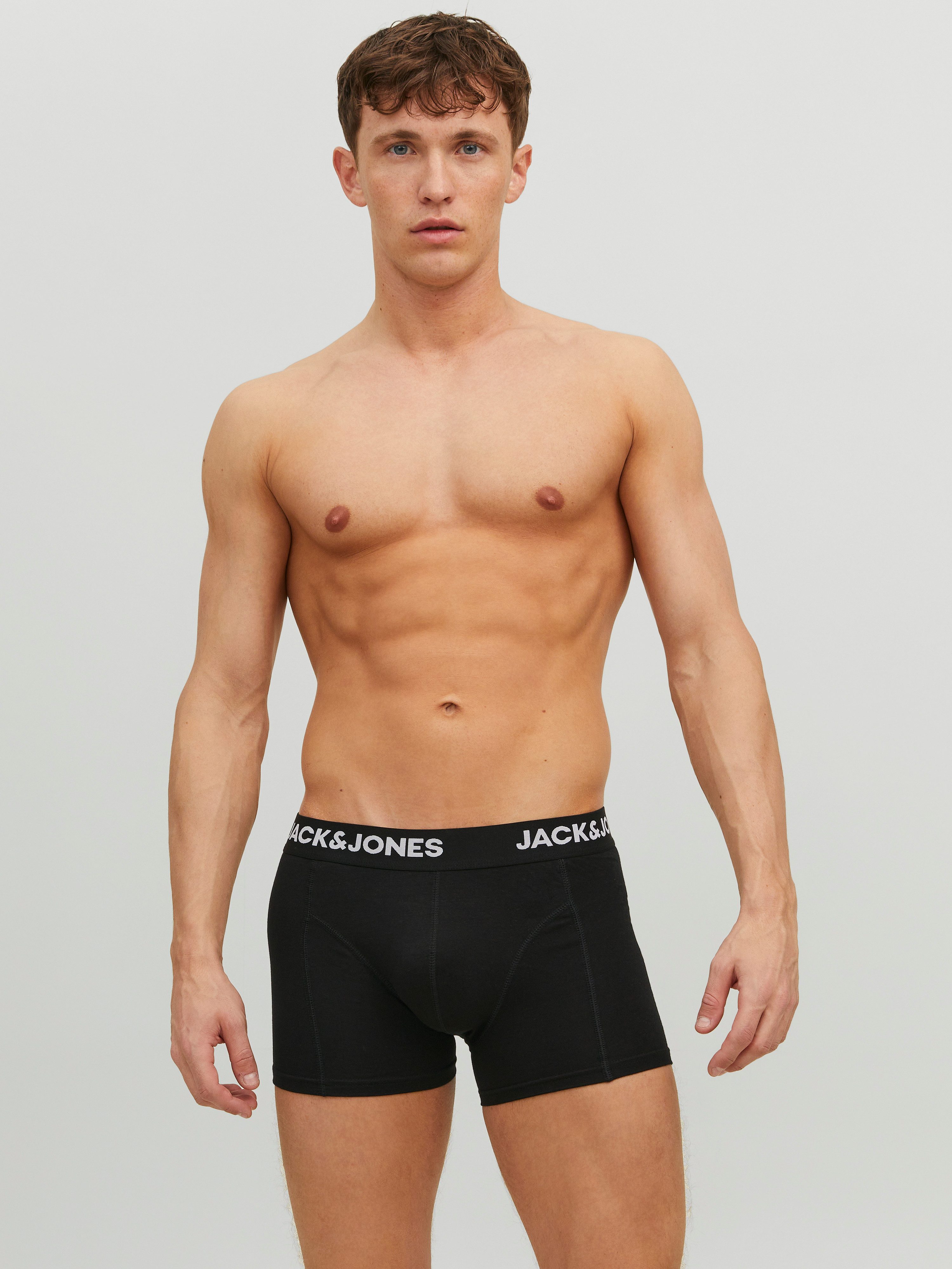 Jack & Jones Boxer JACHUEY im Fünferpack mit toniger Naht und elastischem Bund (Packung, 5-St., 5er-Pack) unifarben, modisch, eng anliegend, Baumwollmischung