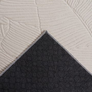 Teppich Schöner warmer Teppich mit elegantem Blättermuster in creme, Carpetia, rechteckig, Höhe: 16 mm