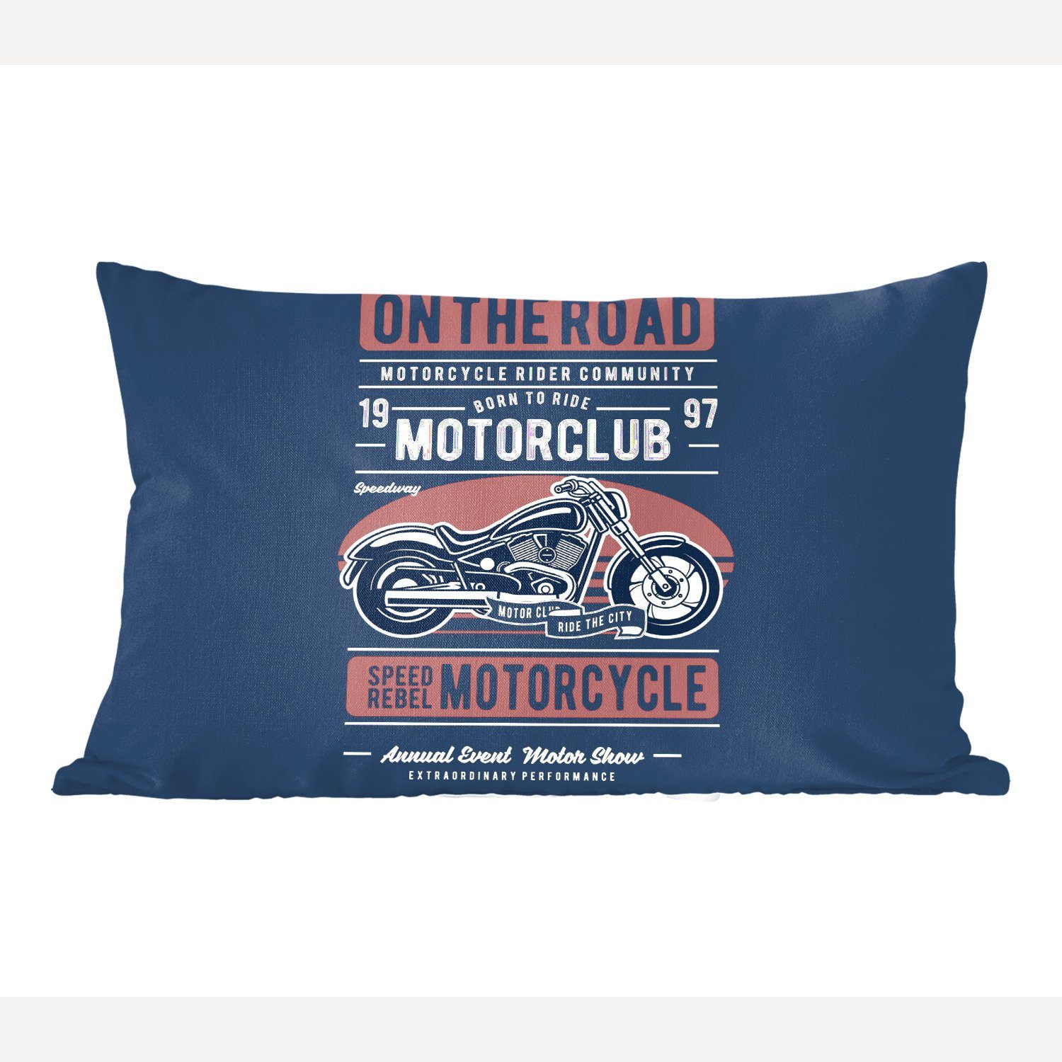 Zierkissen, Schlafzimmer Motorrad Wohzimmer MuchoWow - Zitat, Dekoration, - - mit Füllung, Dekokissen Dekokissen Retro Briefe