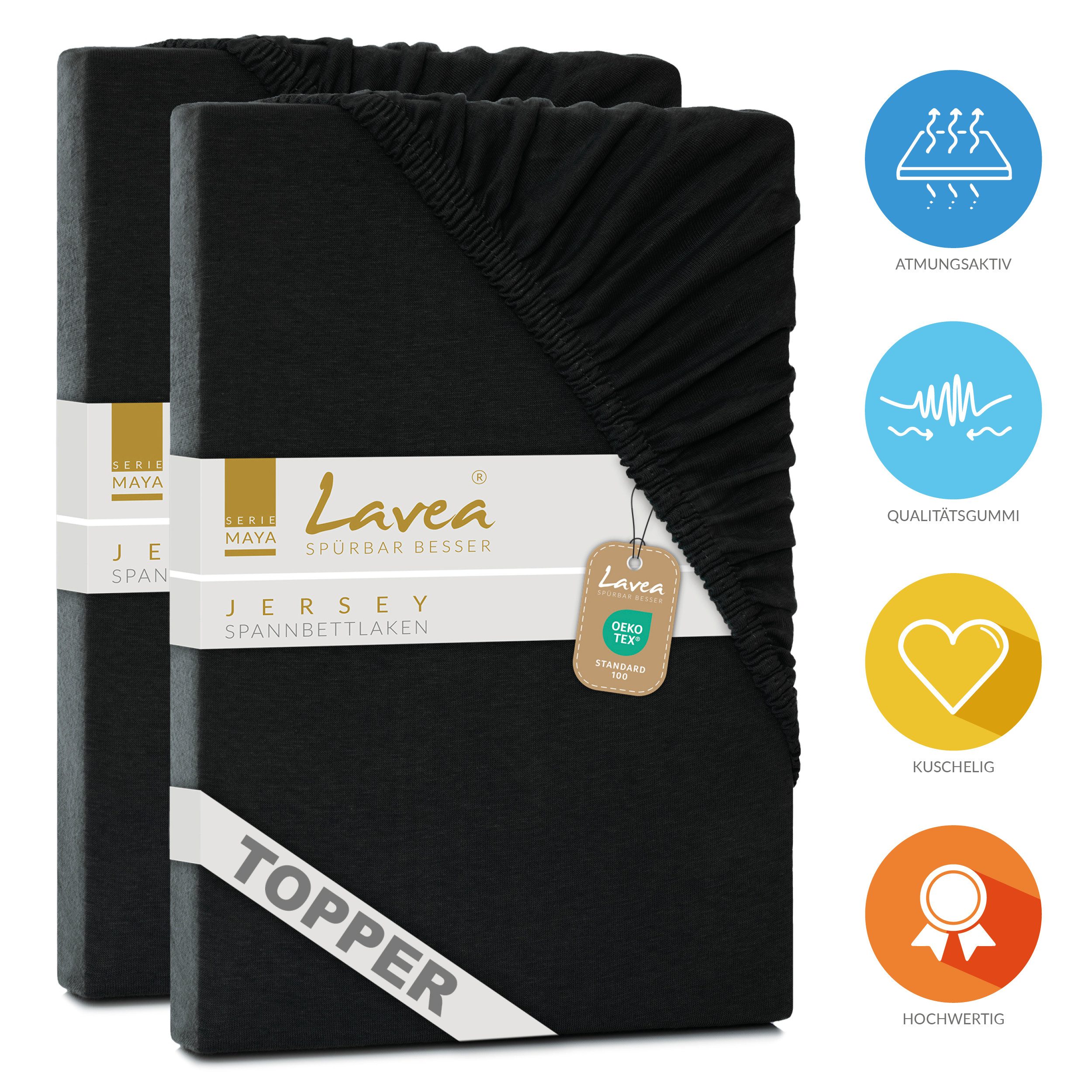 Lavea Spannbettlaken Bettlaken Maya, 180x200cm, 200x200cm, 140x200cm, 160x2 günstig online kaufen