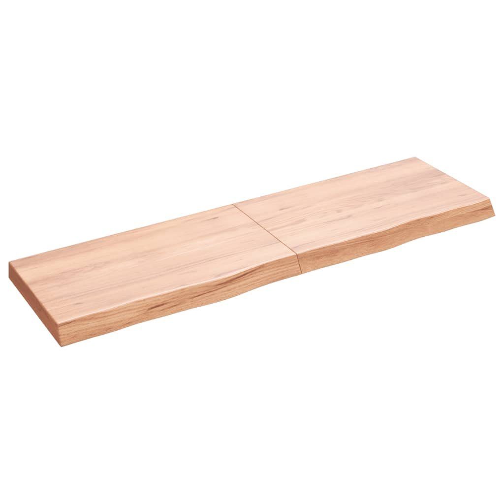 Tischplatte Massivholz Behandelt 140x40x(2-6)cm Hellbraun furnicato Eiche