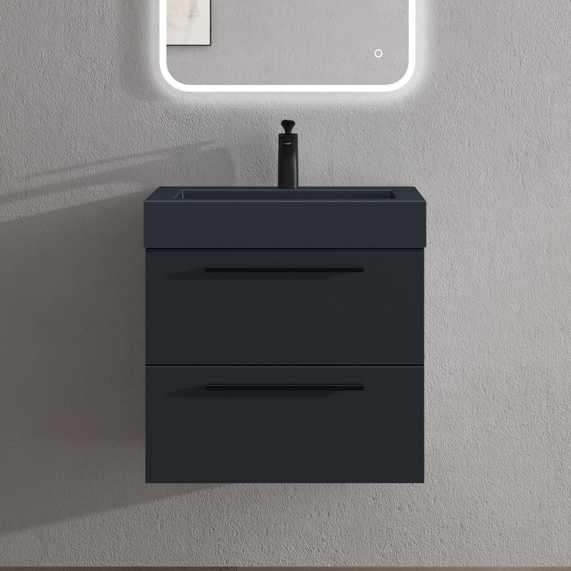 doporro Badmöbel-Set Design Badmöbel Set 2 Schubladen mit SoftClose Quadrat günstig online kaufen