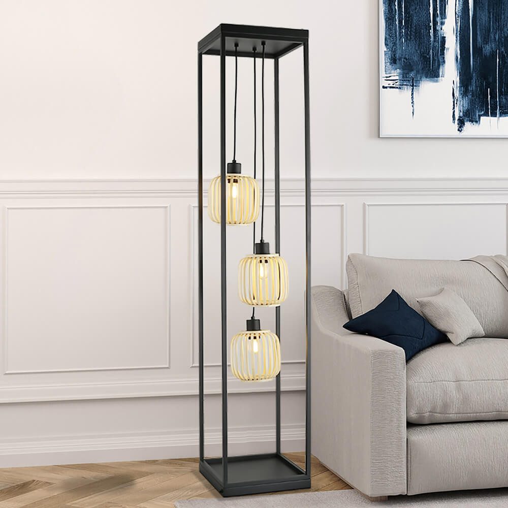 HOME DELUXE Stehlampe Leuchte ZITA - 28 x 28 x 141 cm, E27, 3 Bambuslampens günstig online kaufen